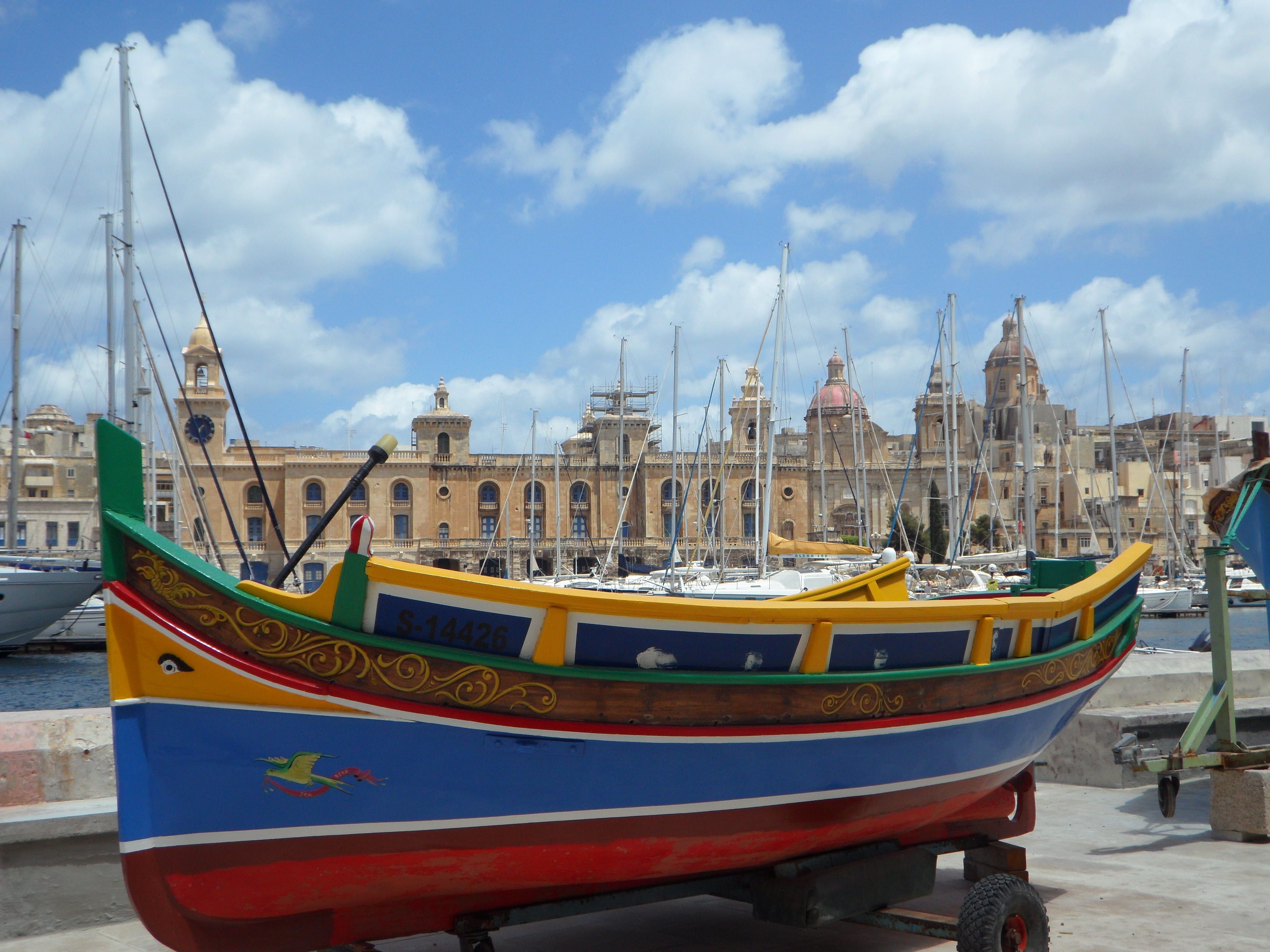 beach, mode of transportation, day, luzzu, sky, valletta, daytime, no people, colorful, nautical vessel, transportation, harbor, boat, water, architecture, HD Wallpaper