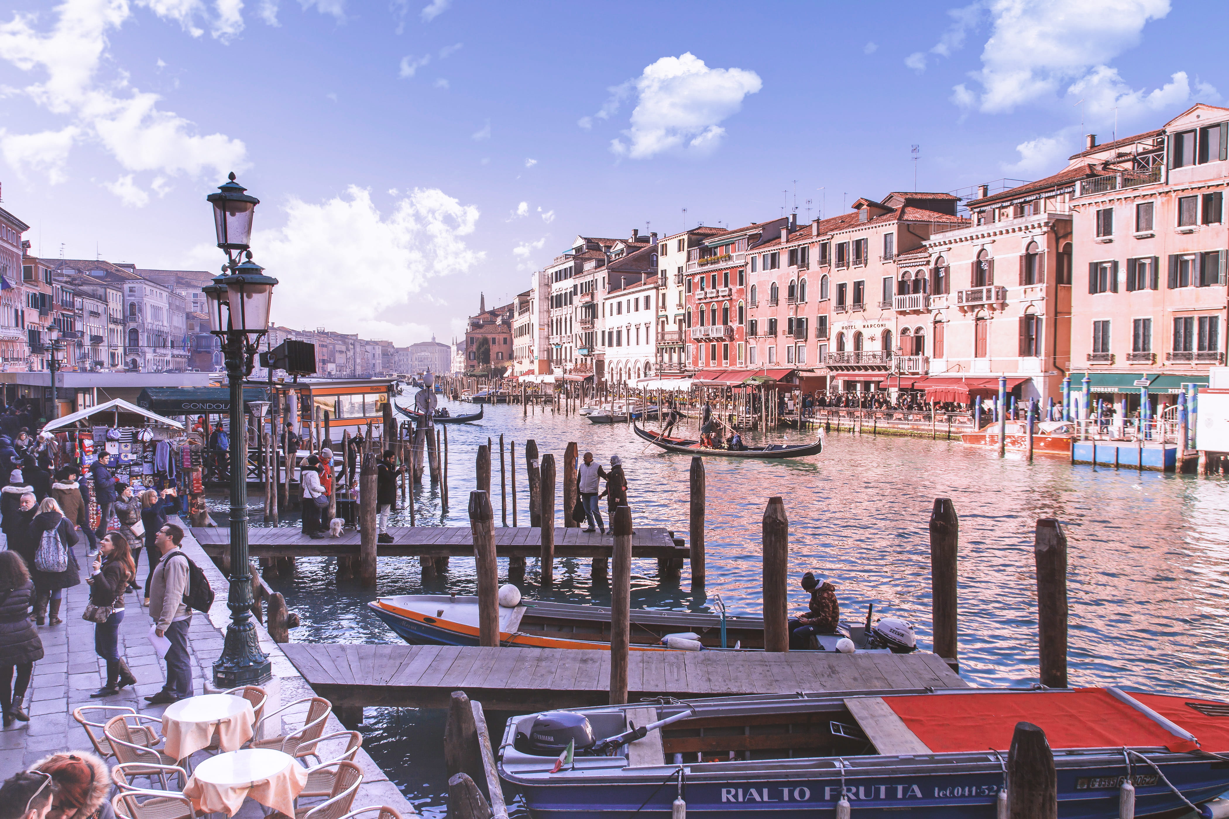 street, italy, 4K, beautiful, gondola - traditional boat, water, canal, venice, city, day, built structure, mode of transportation, nature, architecture, HD Wallpaper