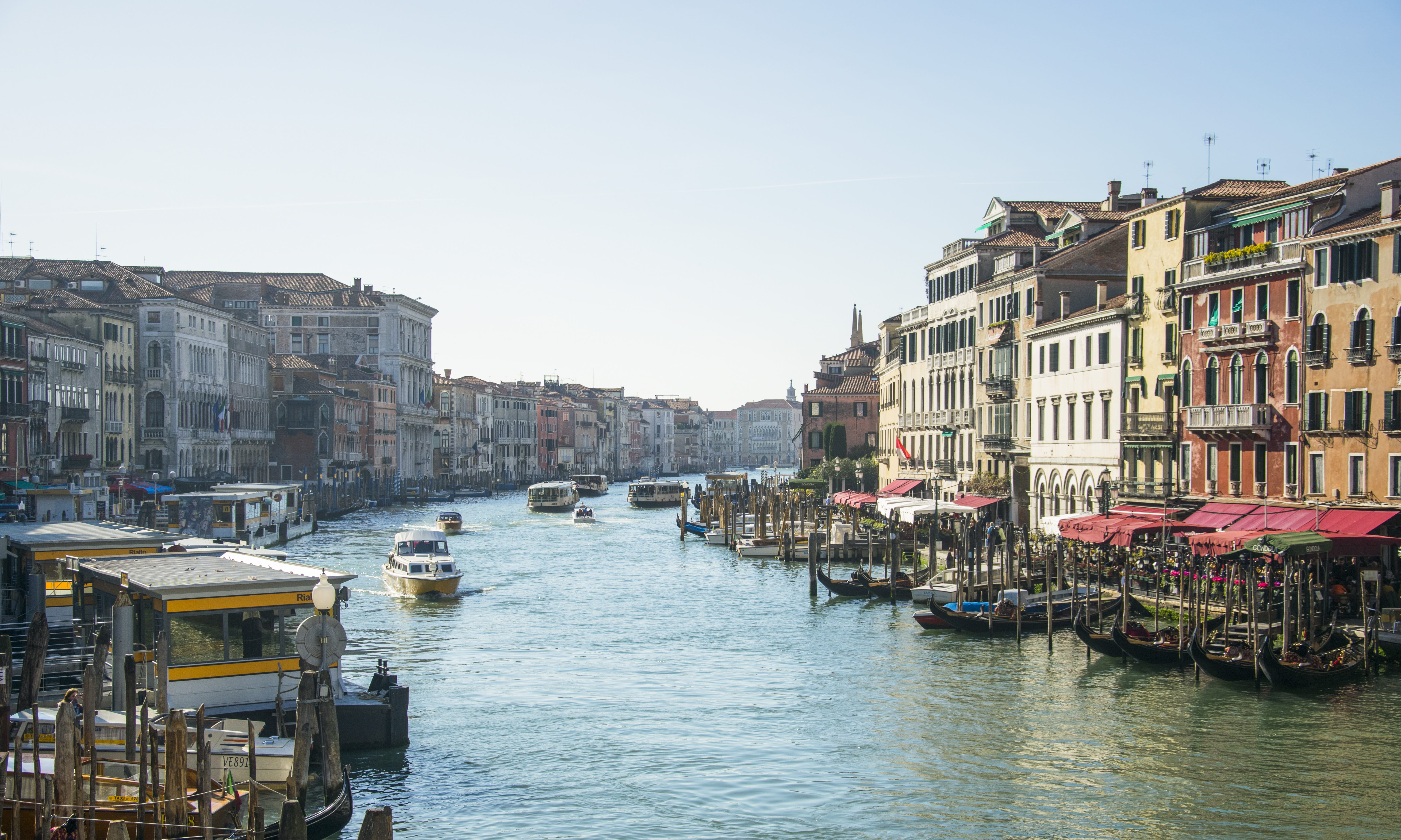 building exterior, passenger craft, nautical vessel, travel destinations, water, nature, clear sky, sky, mode of transportation, venecia, summer, houses, HD Wallpaper