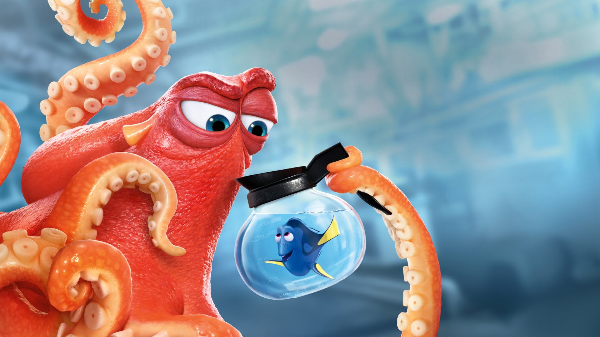 1080P, Movie, sea, animal themes, no people, swimming pool, art and craft, Hank (Finding Dory), animal representation, octopus, day, animal, creativity, HD Wallpaper