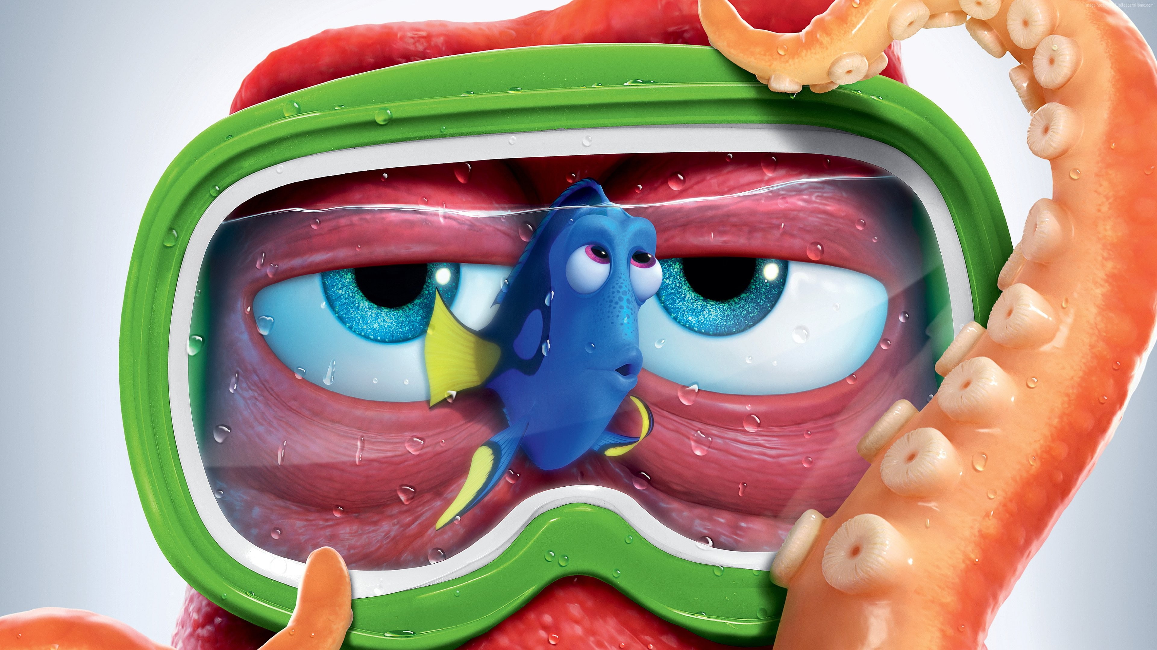 animation, Finding Dory, octopus, fish, nemo, 4K, hank, HD Wallpaper