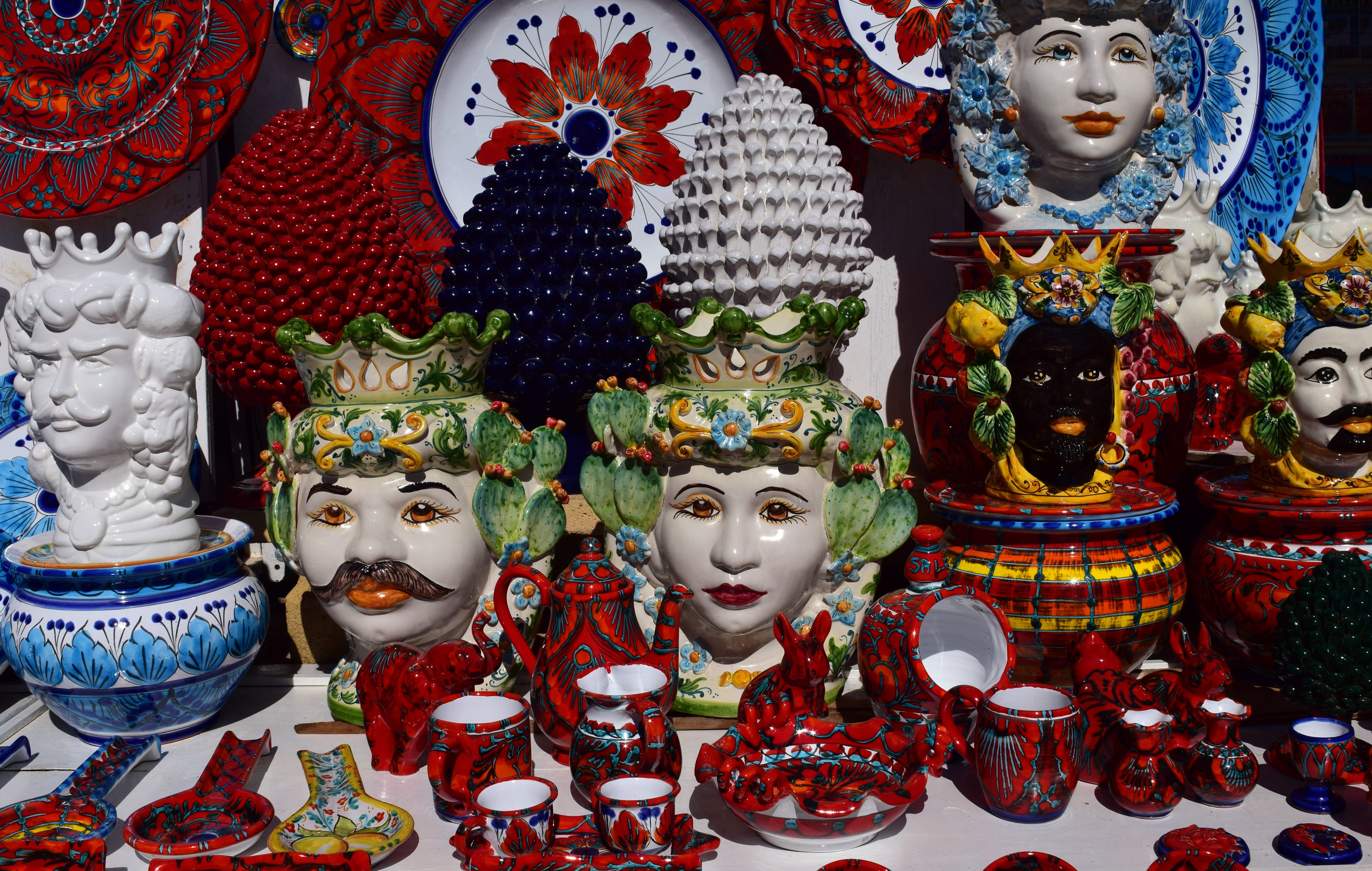 decorative, male likeness, craft, large group of objects, female likeness, religion, representation, pine cones, 5K, arrangement, market, variation, arts crafts, HD Wallpaper