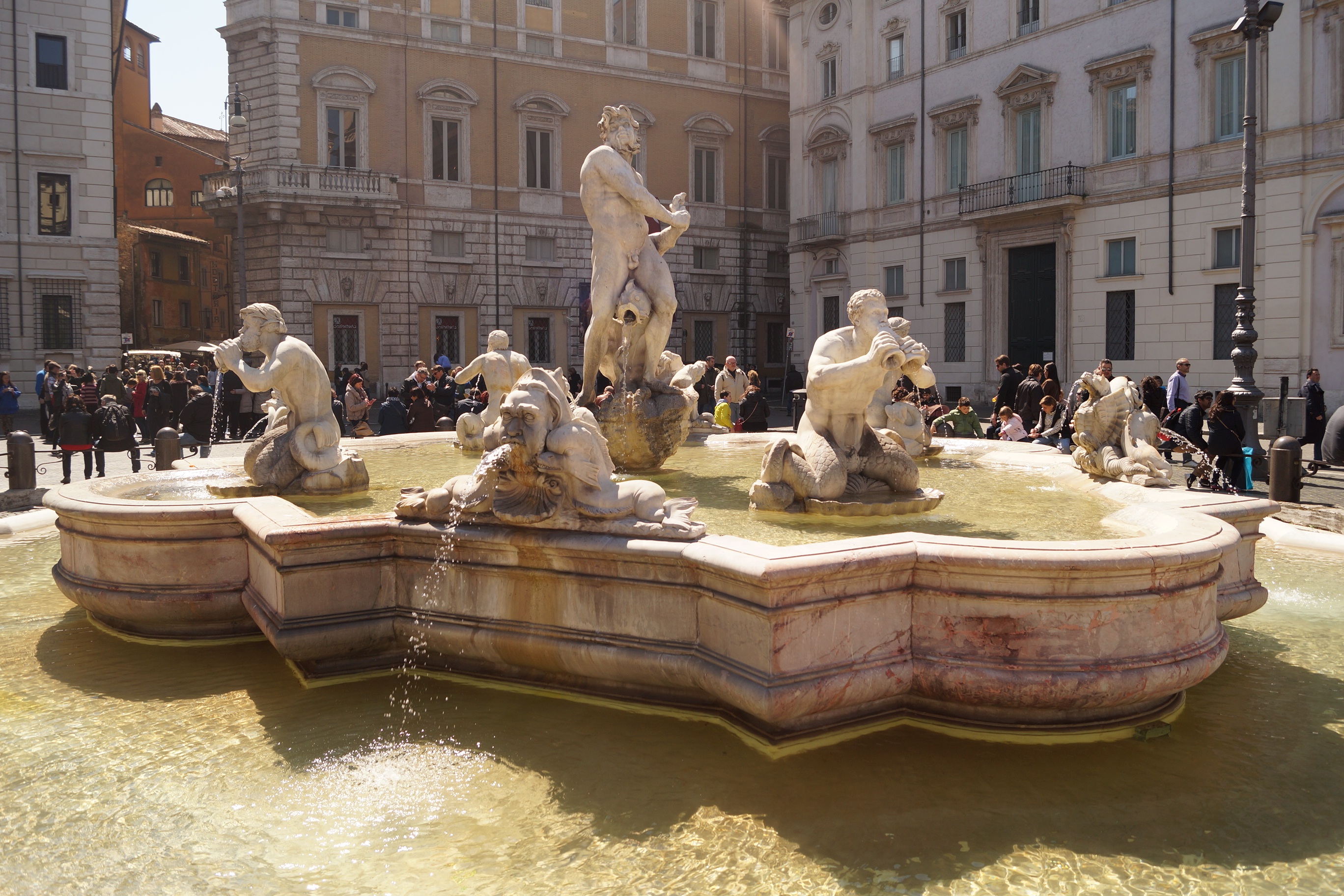 piazza navona, built structure, city, nature, human representation, creativity, building, 2K, male likeness, roman holiday, fontana del moro, representation, HD Wallpaper