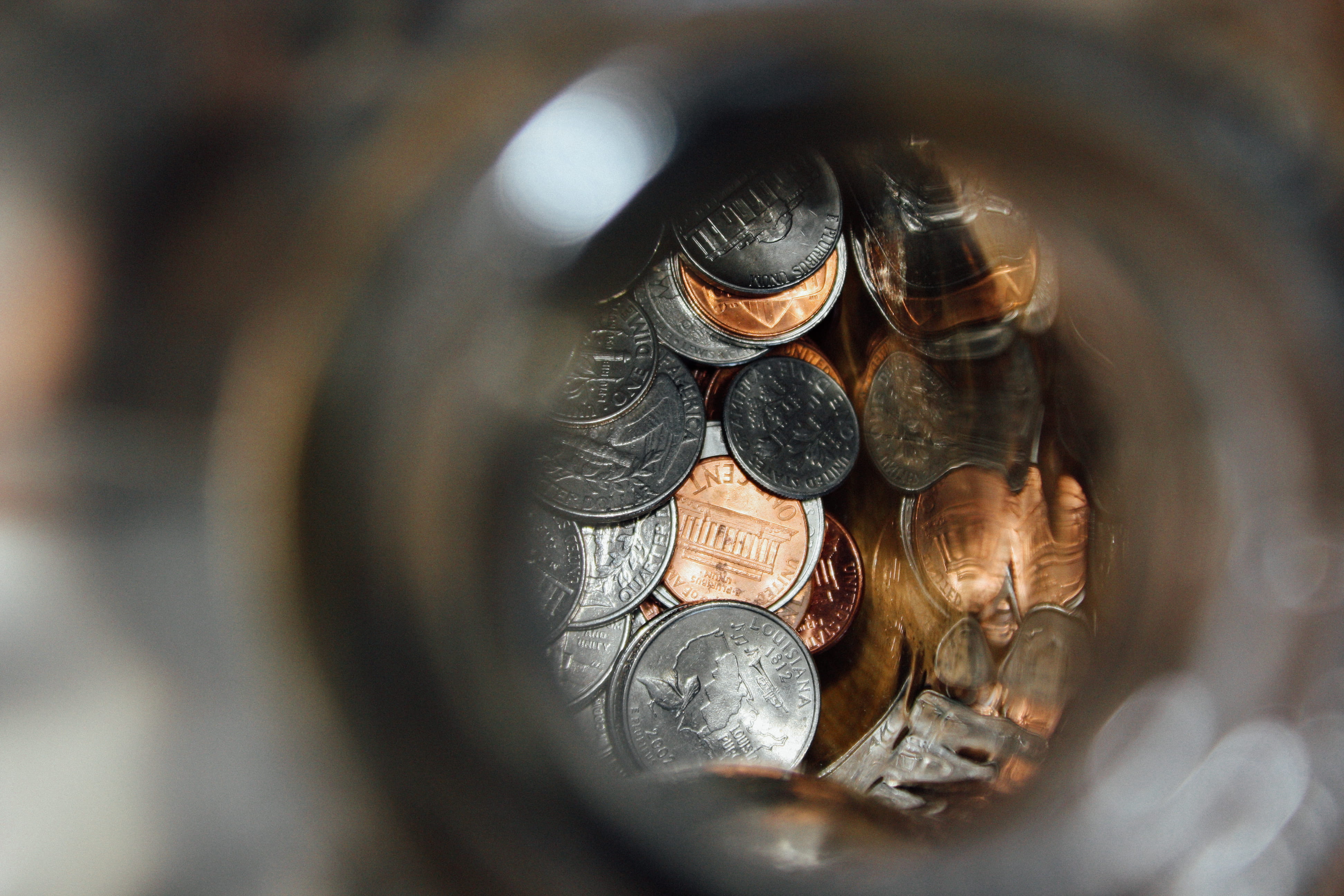 food and drink, spiral, building, binoculars, indoors, focus, wealth, container, coin, focus on background, still life, photography, nickel, boardwalk, HD Wallpaper