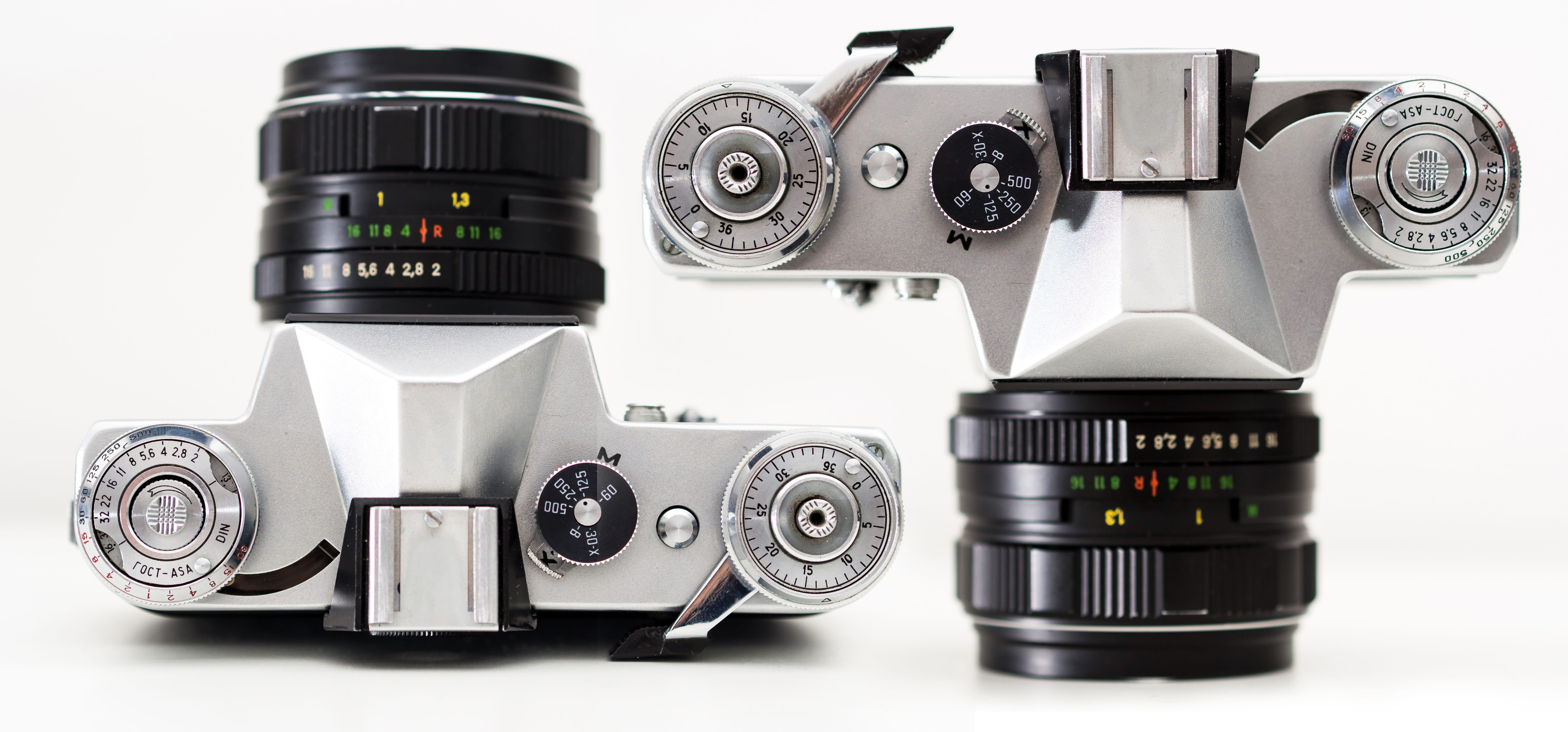 aluminium, analog, lens - optical instrument, silver colored, machine part, hobby, metal, studio shot, old, design, chrome, equipment, group, camera - photographic equipment, HD Wallpaper