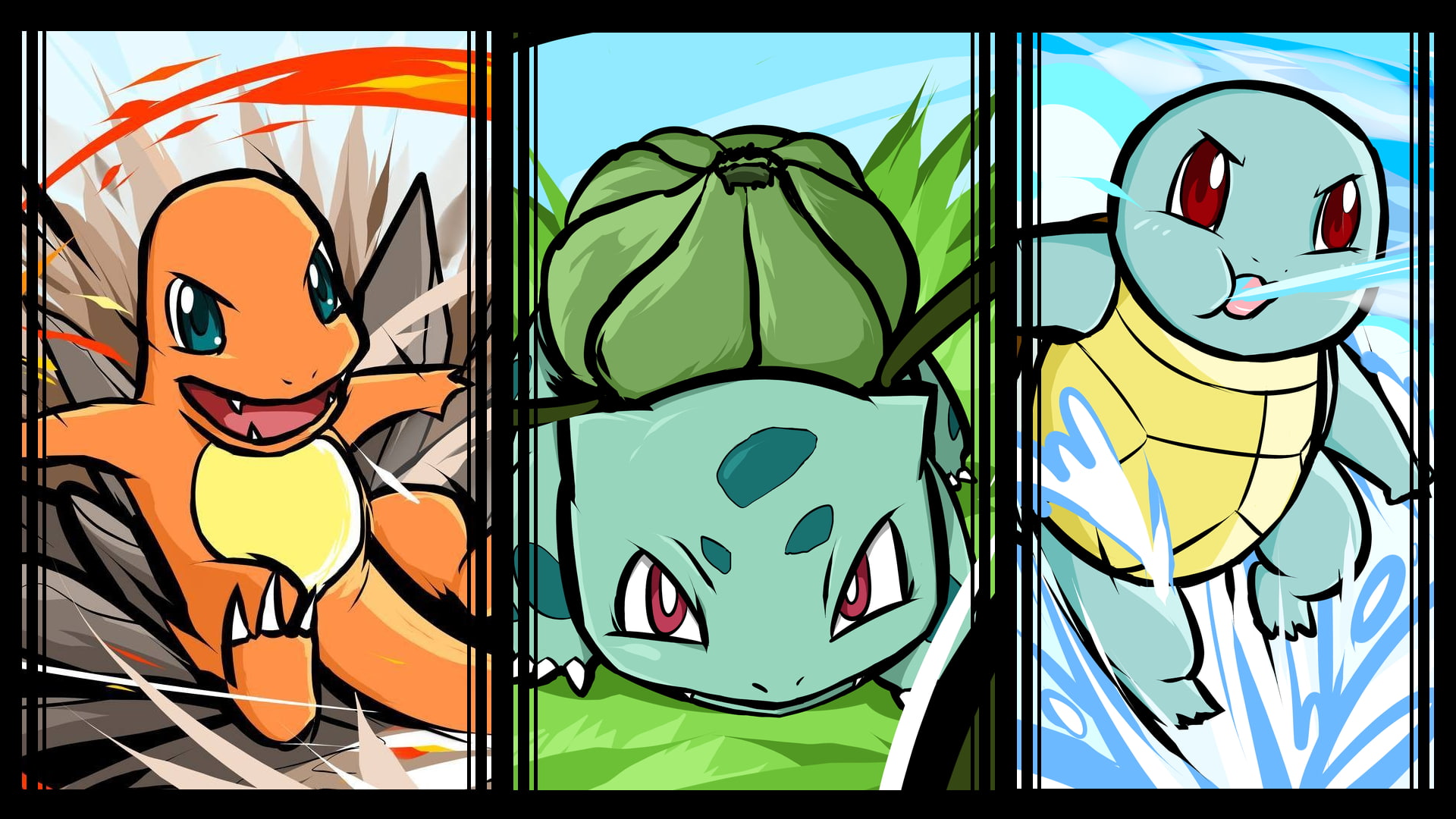 Squirtle, Bulbasaur, Pokémon, 1080P, Charmander, HD Wallpaper