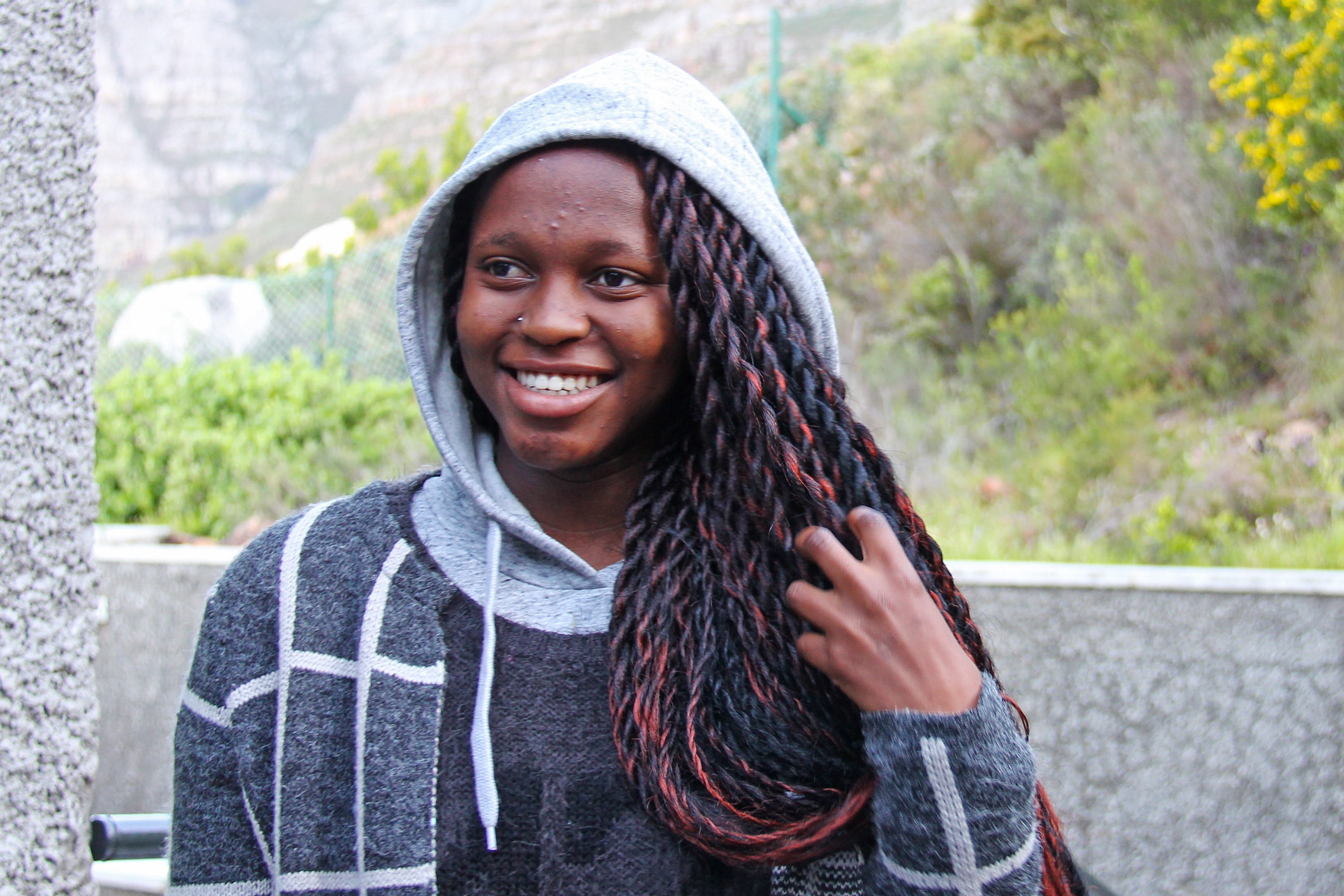 south africa, day, toothy smile, pullover, real people, standing, lifestyles, warm clothing, looking at camera, african, young adult, colourful, travel, HD Wallpaper