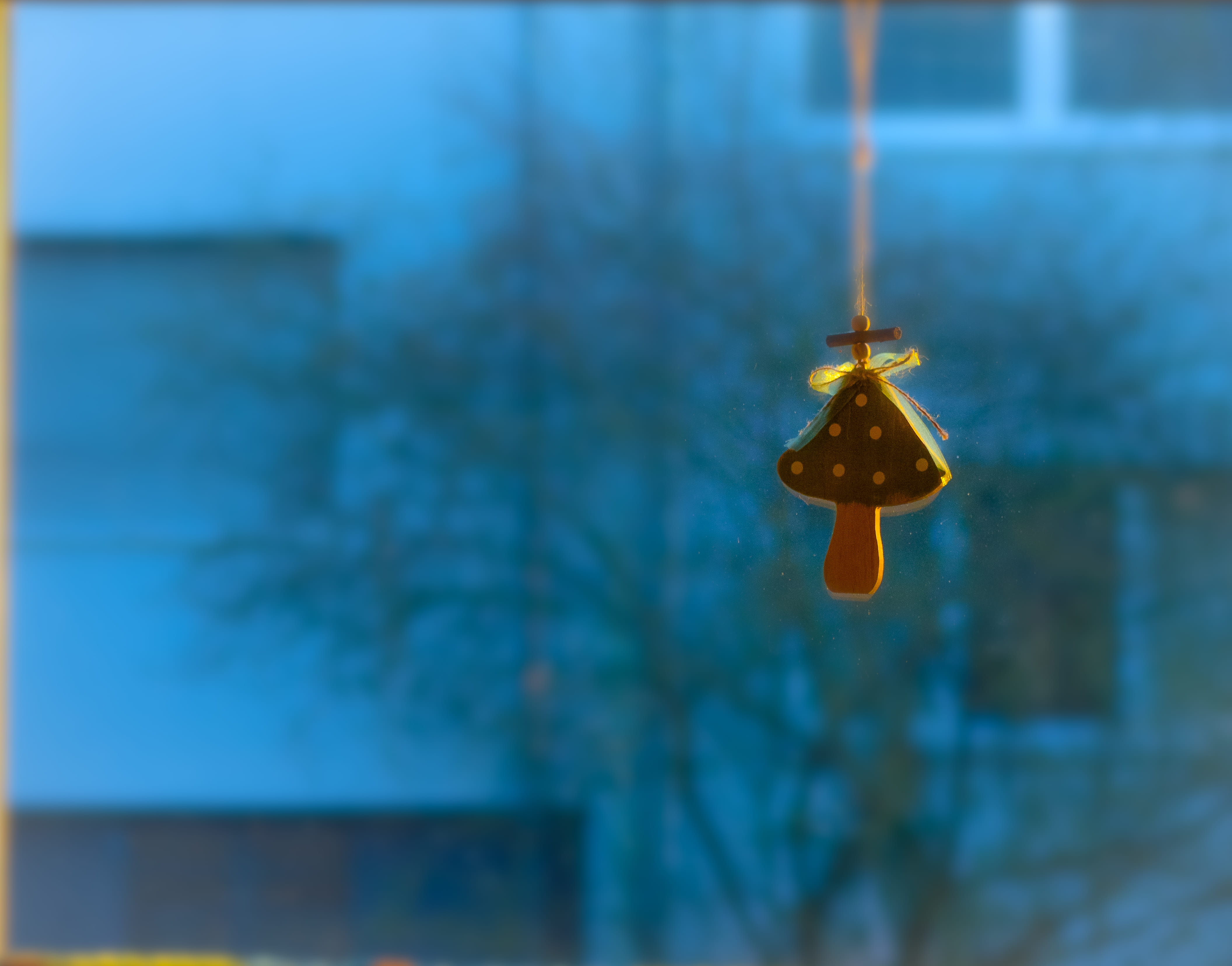 chime, plant, puddle, hanging, bird feeder, transfer print, glass - material, close-up, sphere, musical instrument, electricity, blue, cold temperature, HD Wallpaper