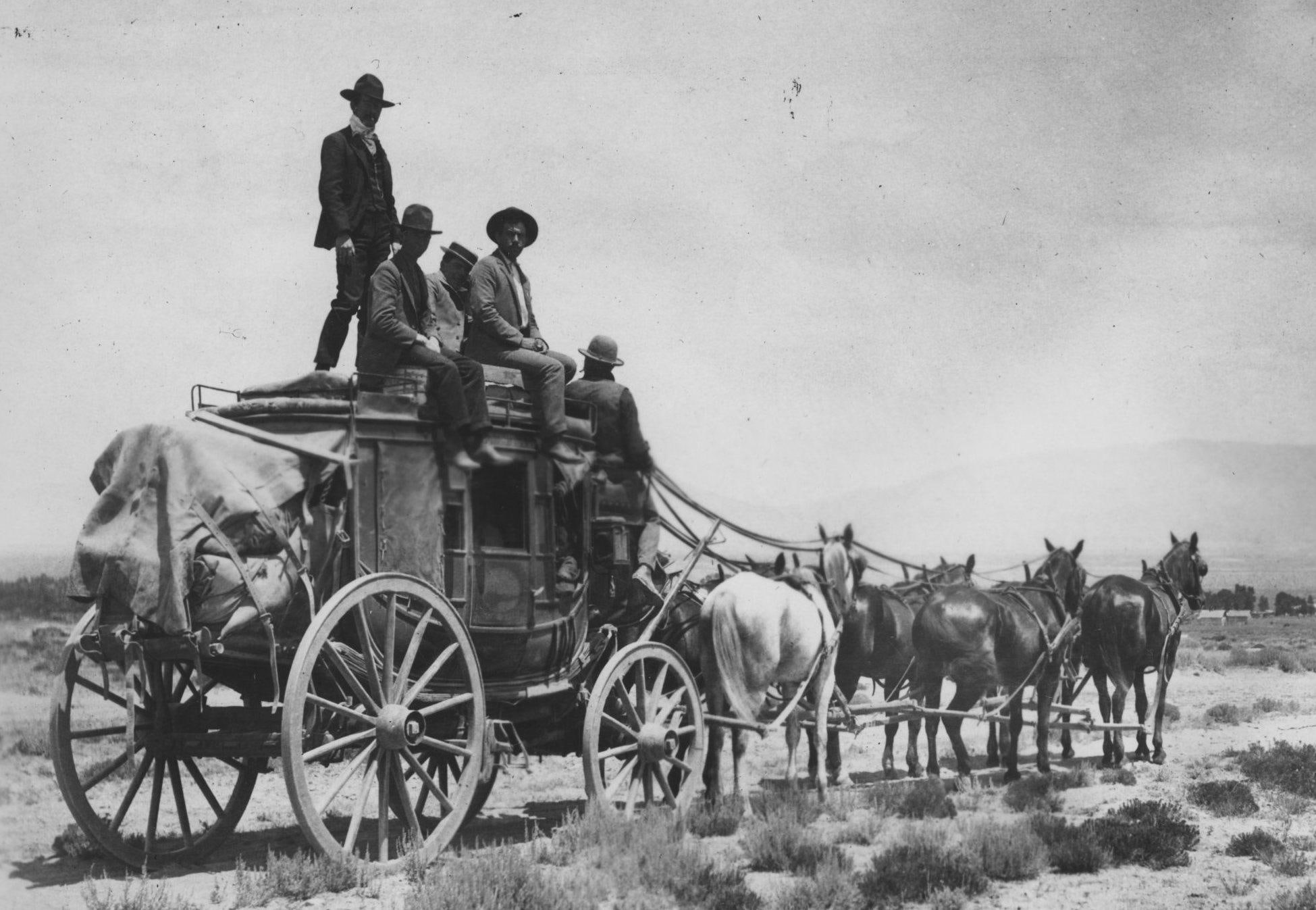 california, animals, stagecoach, 1080P, horses, overl, mail, HD Wallpaper