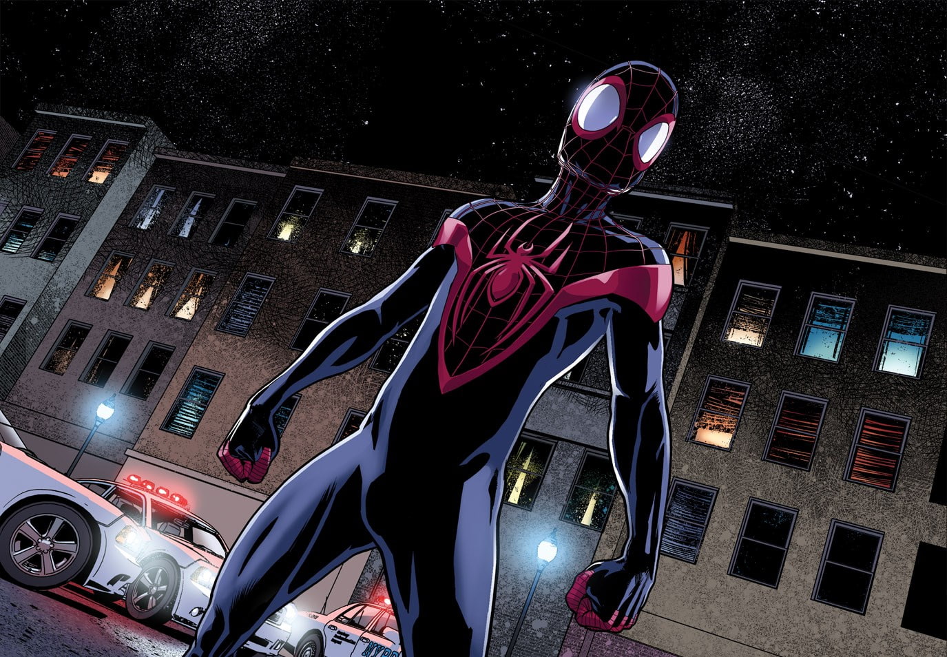 city, street, window, architecture, lifestyles, one person, night, ultimate spider man, illuminated, 720P, young adult, built structure, real people, nature, HD Wallpaper