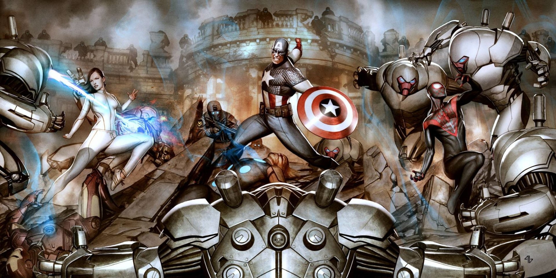 Ultimates, Spider-Man, Comics, Captain America, 1080P, HD Wallpaper