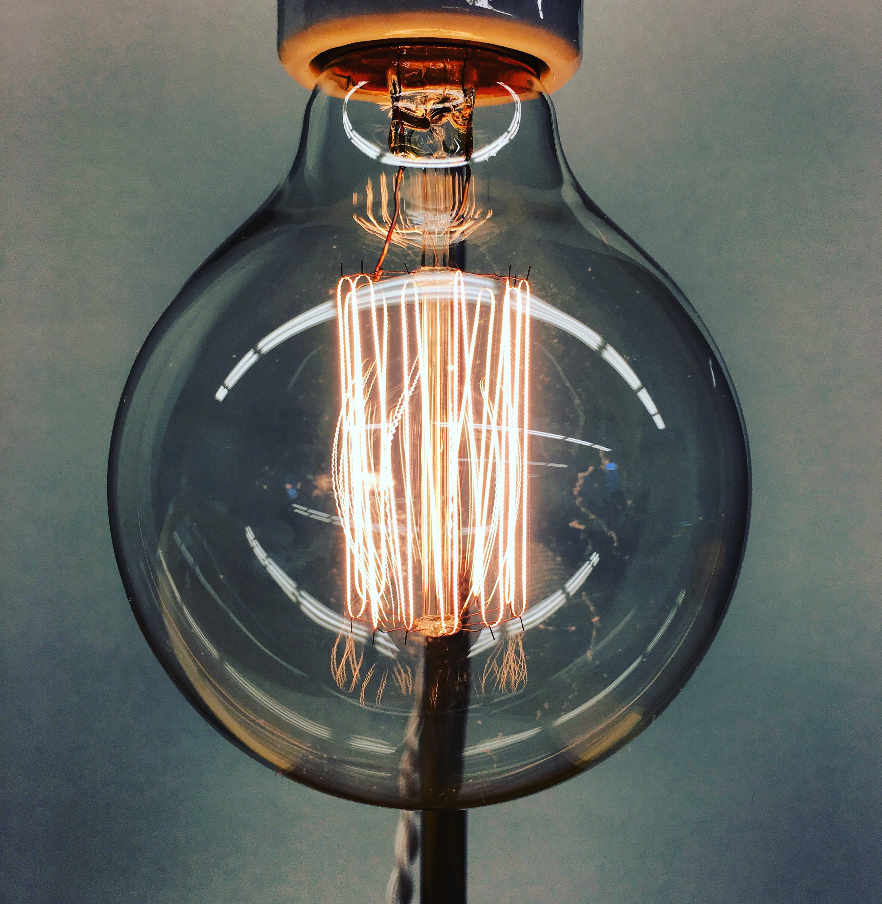 Lightbulb, alcohol, 2K, Idea, hanging, ceiling, power supply, electric light, glass - Material, light - natural phenomenon, filament, Vintage, glowing, Phone HD Wallpaper
