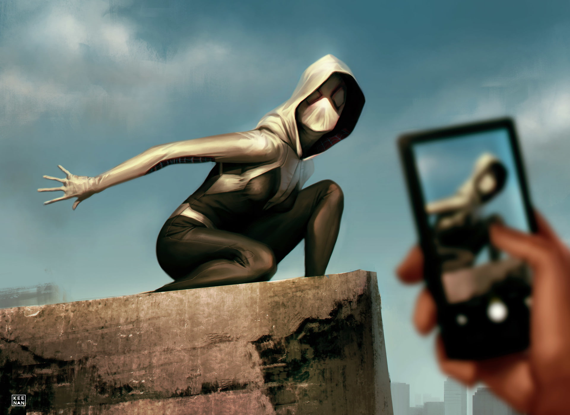 Spider Gwen, Spider-Gwen, digital art, Spider-Man, artwork, 1080P, HD Wallpaper