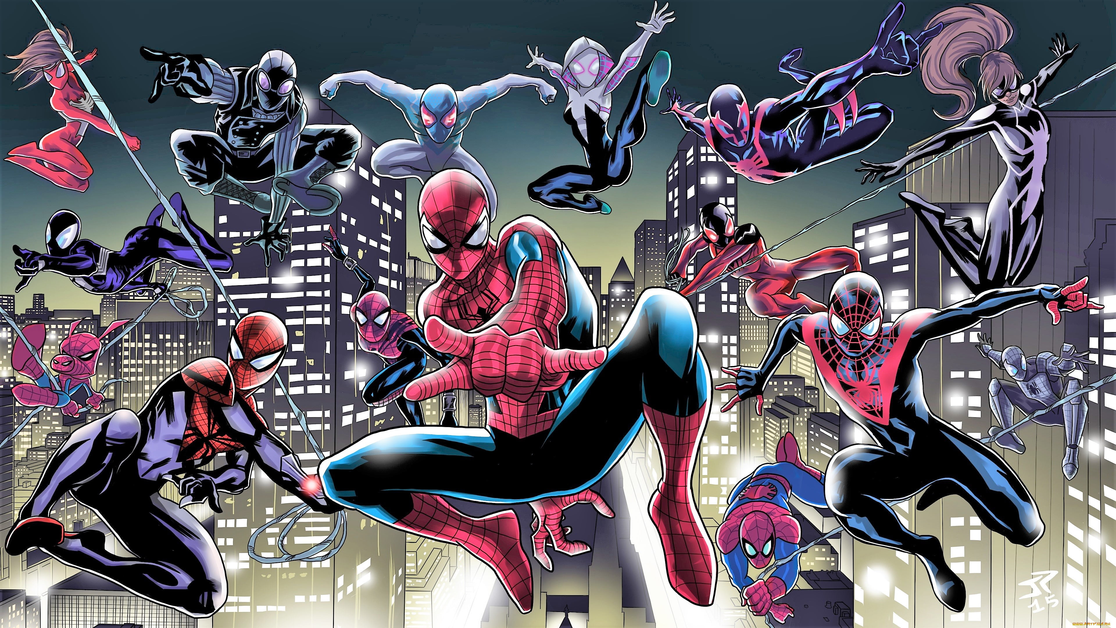 Spider-Gwen, superhero, Marvel Comics, Spider-Man, comic art, 4K, Male, HD Wallpaper