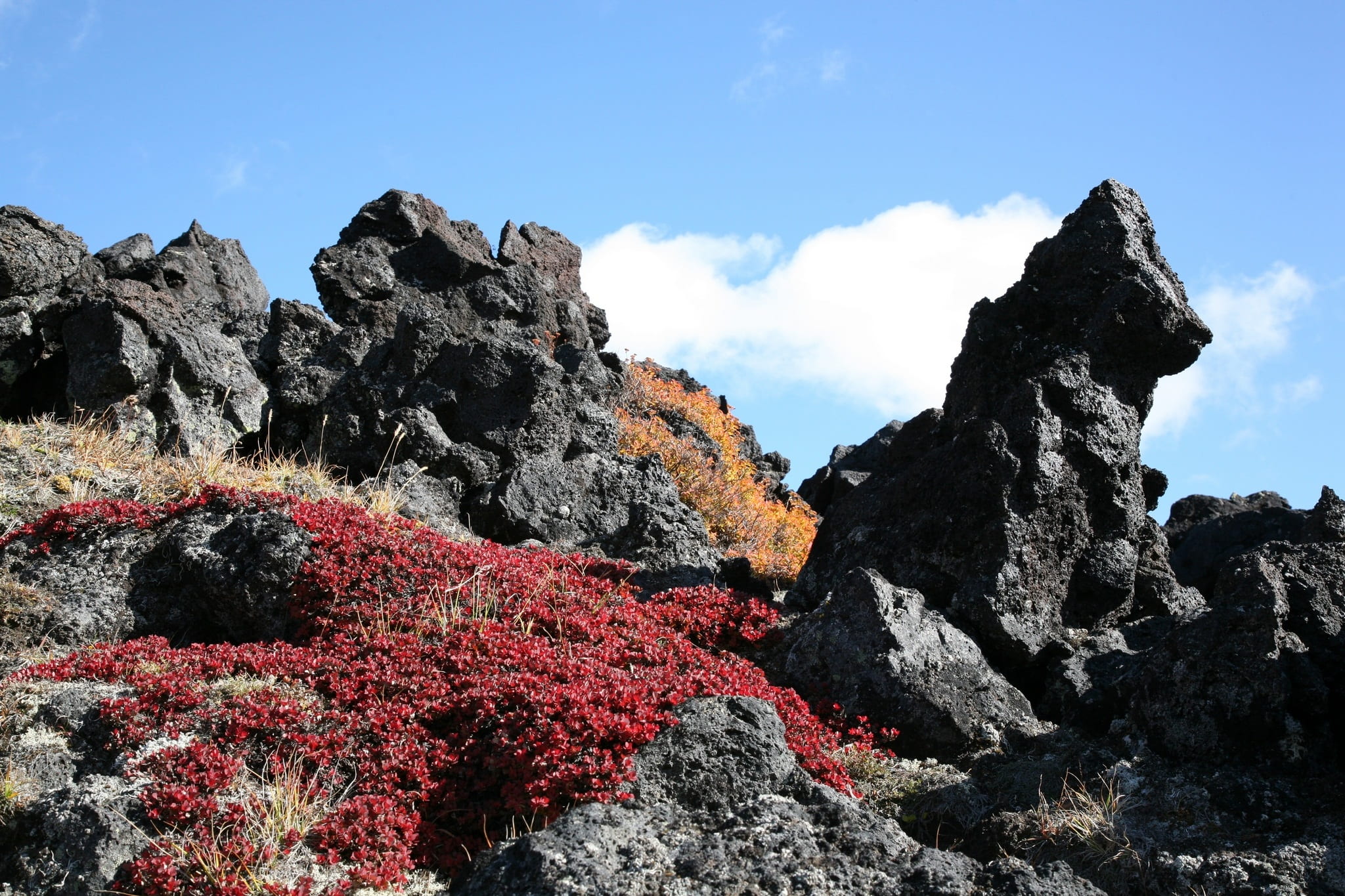 clouds, solid, sky, journey, nature, toxins, fall colors, rock - object, no people, low angle view, grass, mountain plateau, height, beauty in nature, cloud - sky, HD Wallpaper