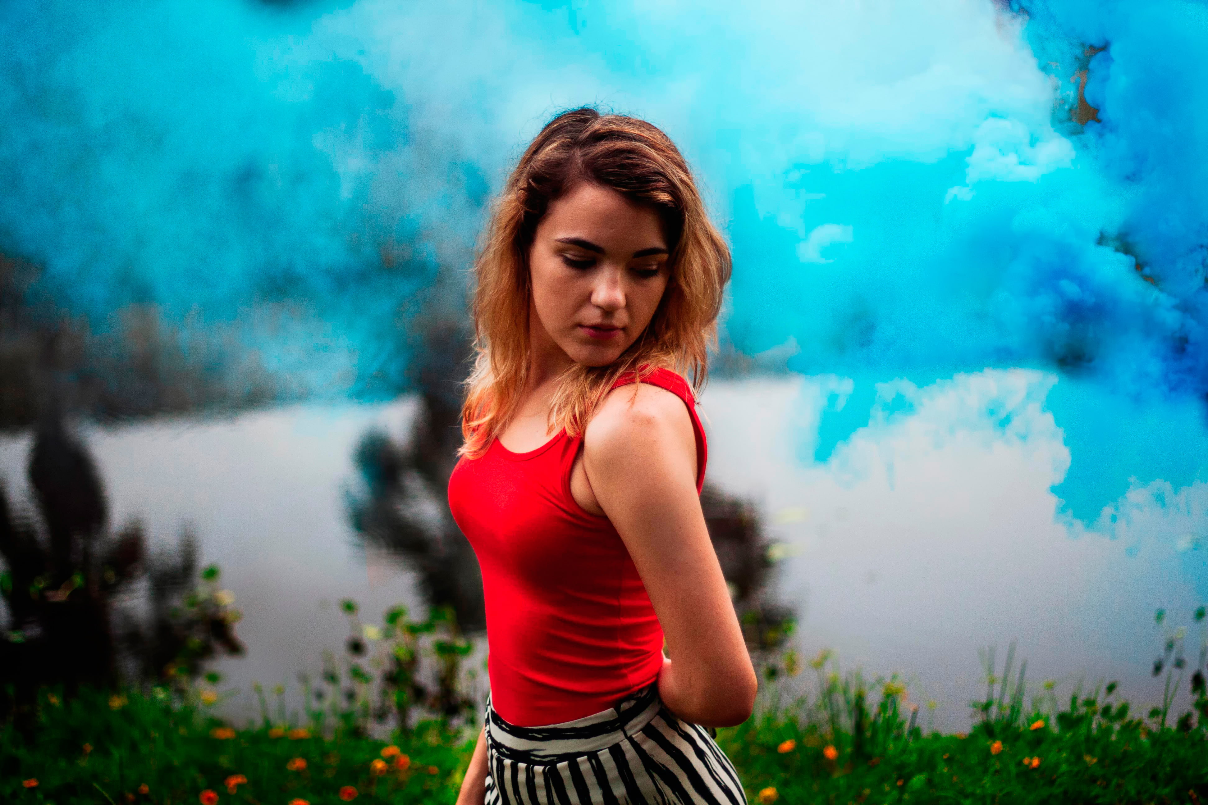 girl, 4K, Toxins, portrait, smoke, HD Wallpaper