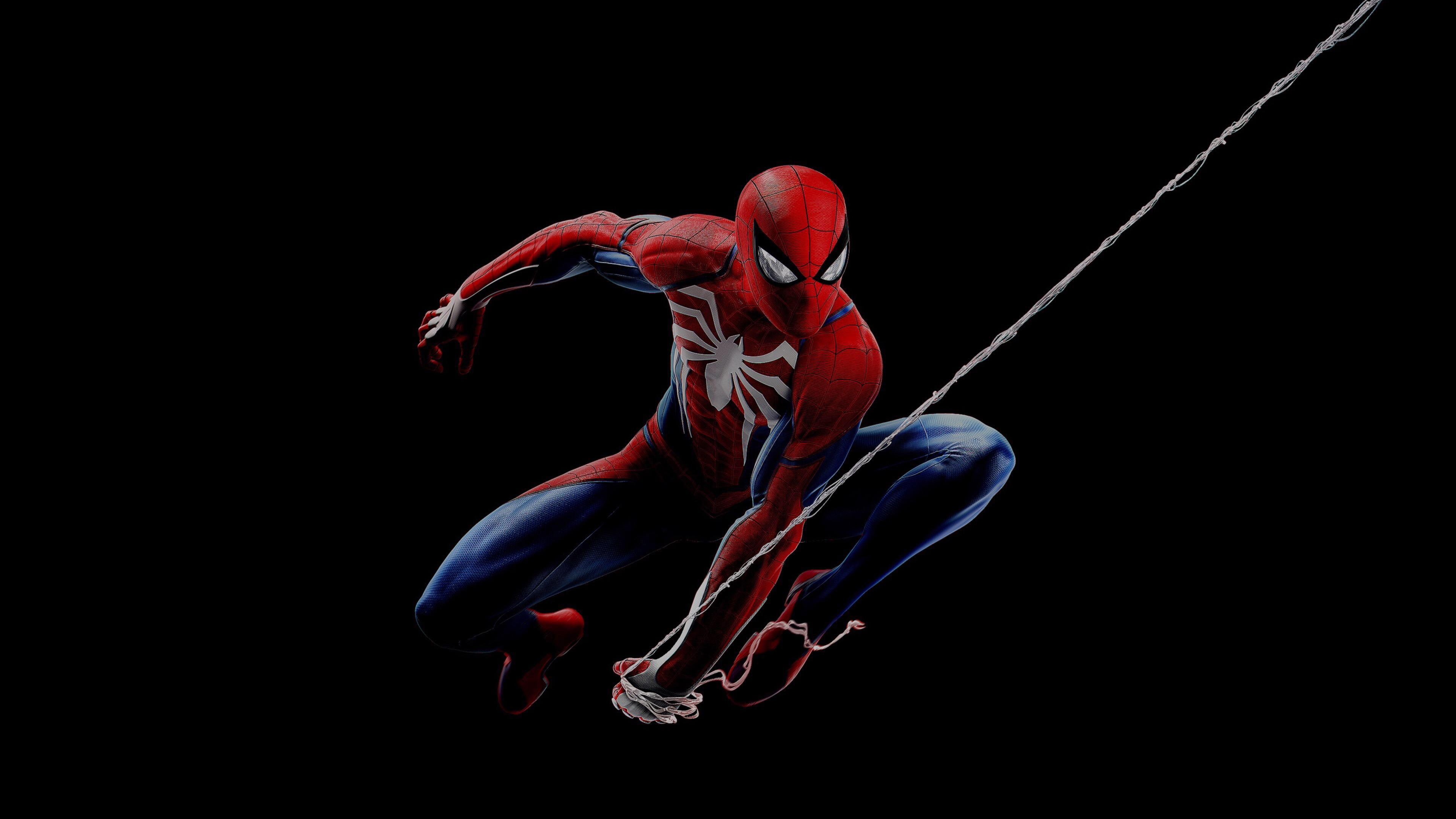 PlayStation 4, Spider-Man, PS4, Marvel Comics, Dark background, 4K, 4K, HD Wallpaper