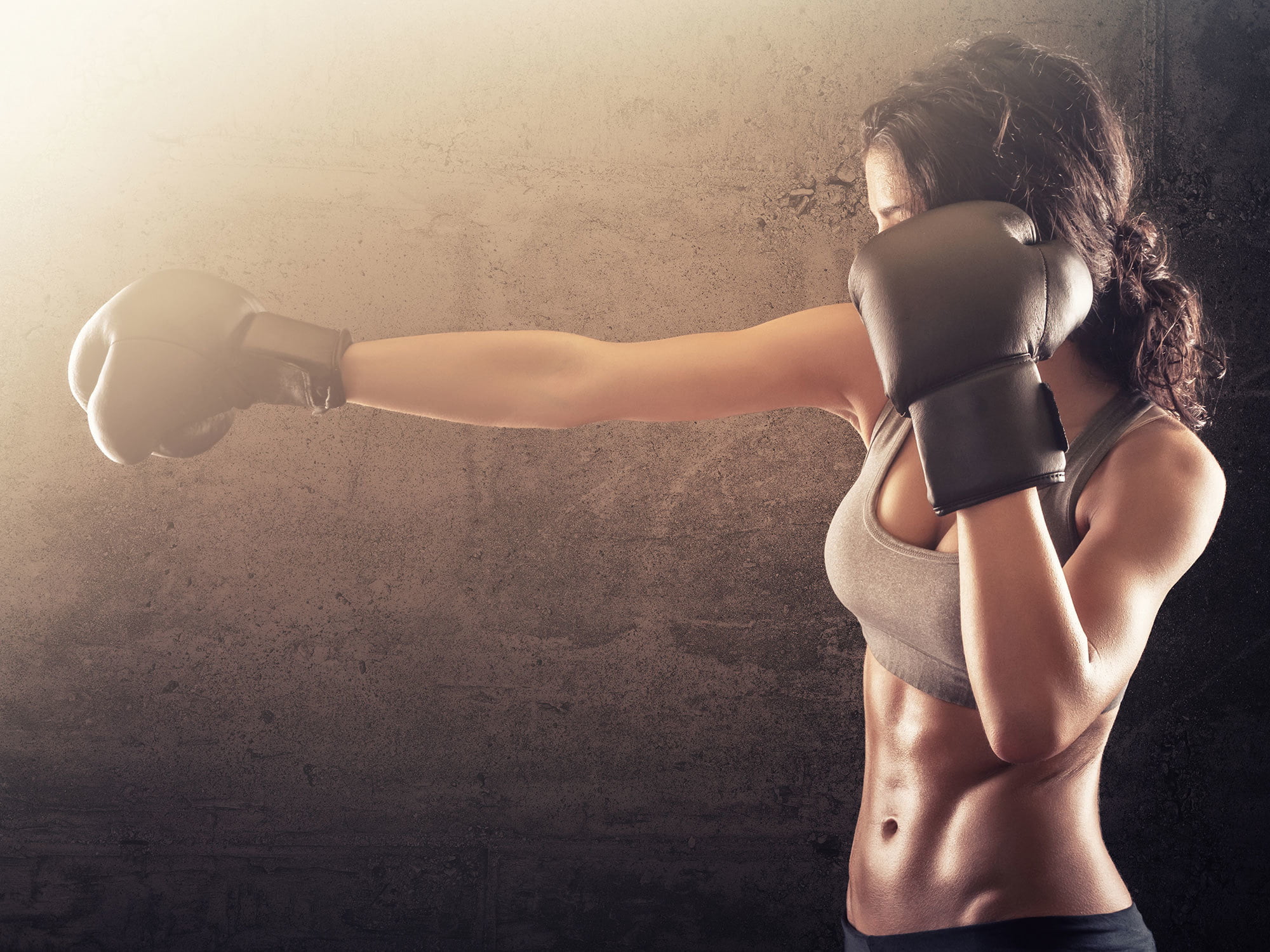 1080P, one person, woman, brown hair, sport, human body part, strength, beauty, women, standing, exercising, gloves, healthy lifestyle, black, clothing, HD Wallpaper