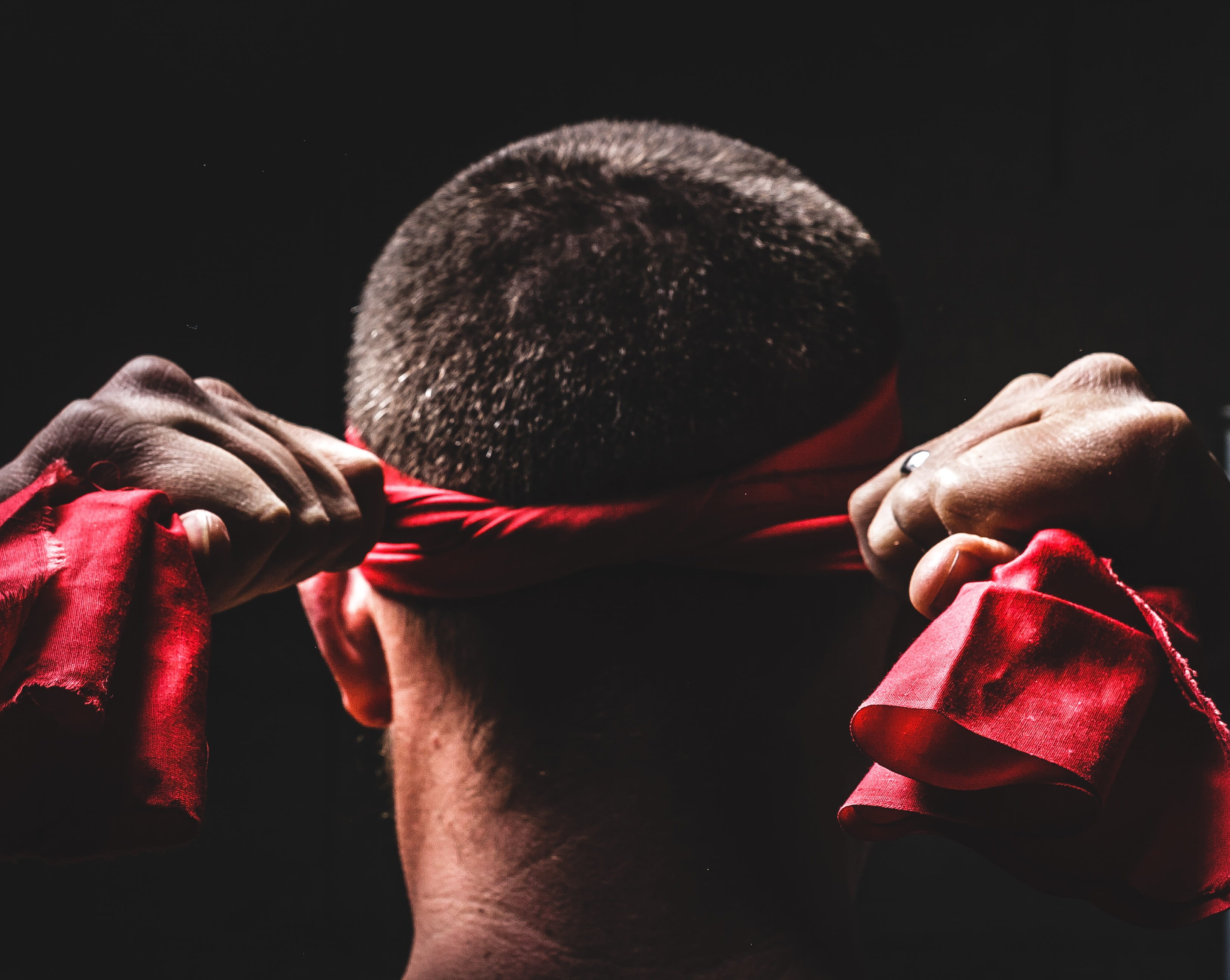 rambo, ceremony, headshot, sport, black background, human hand, fight, red, taekwondo, obscured face, close-up, women, body part, lifestyles, fighter, self-defense, HD Wallpaper