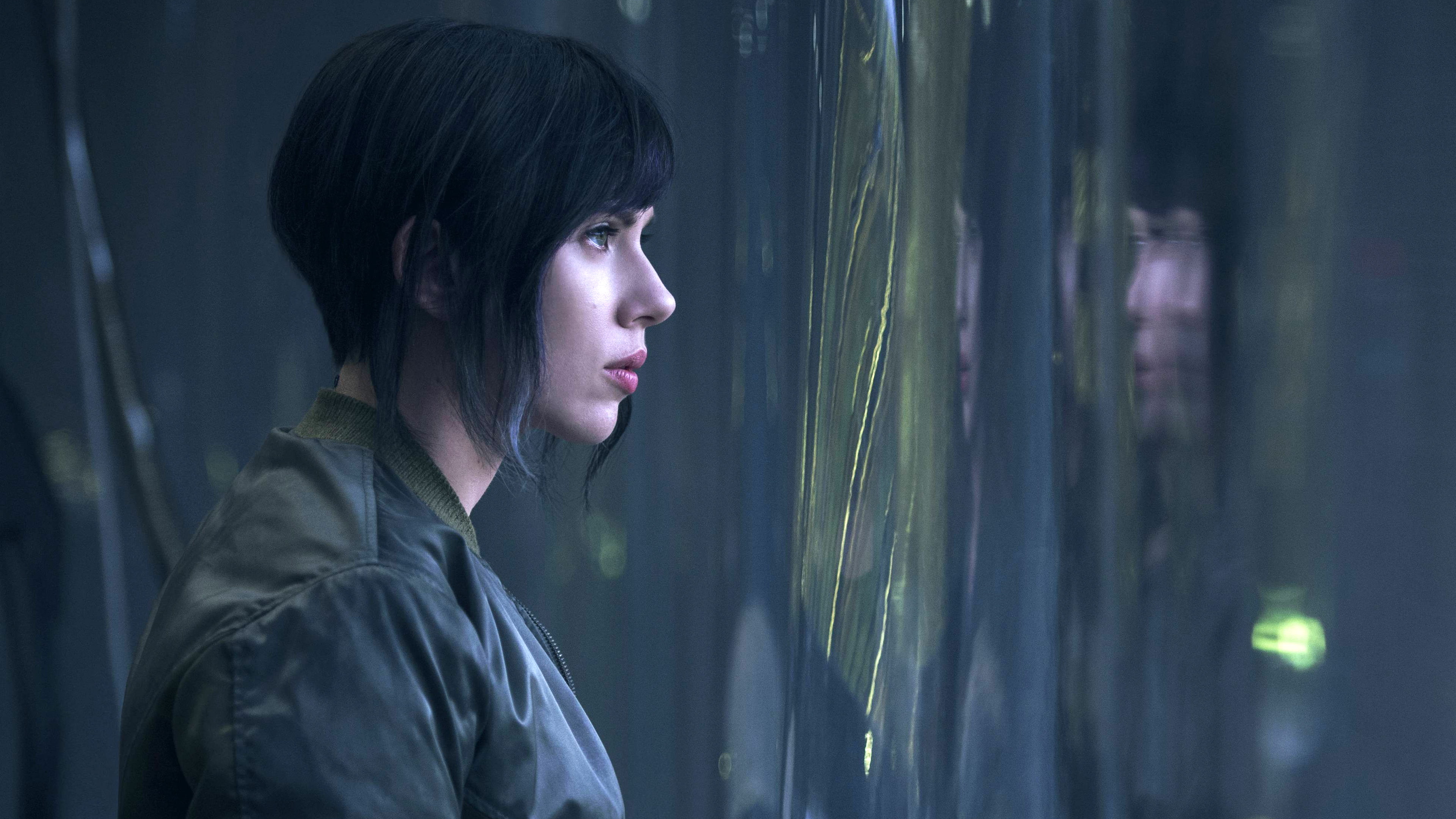window, portrait, headshot, Scarlett, The, contemplation, one person, indoors, profile view, side view, Johansson, brown hair, black hair, adult, looking away, HD Wallpaper
