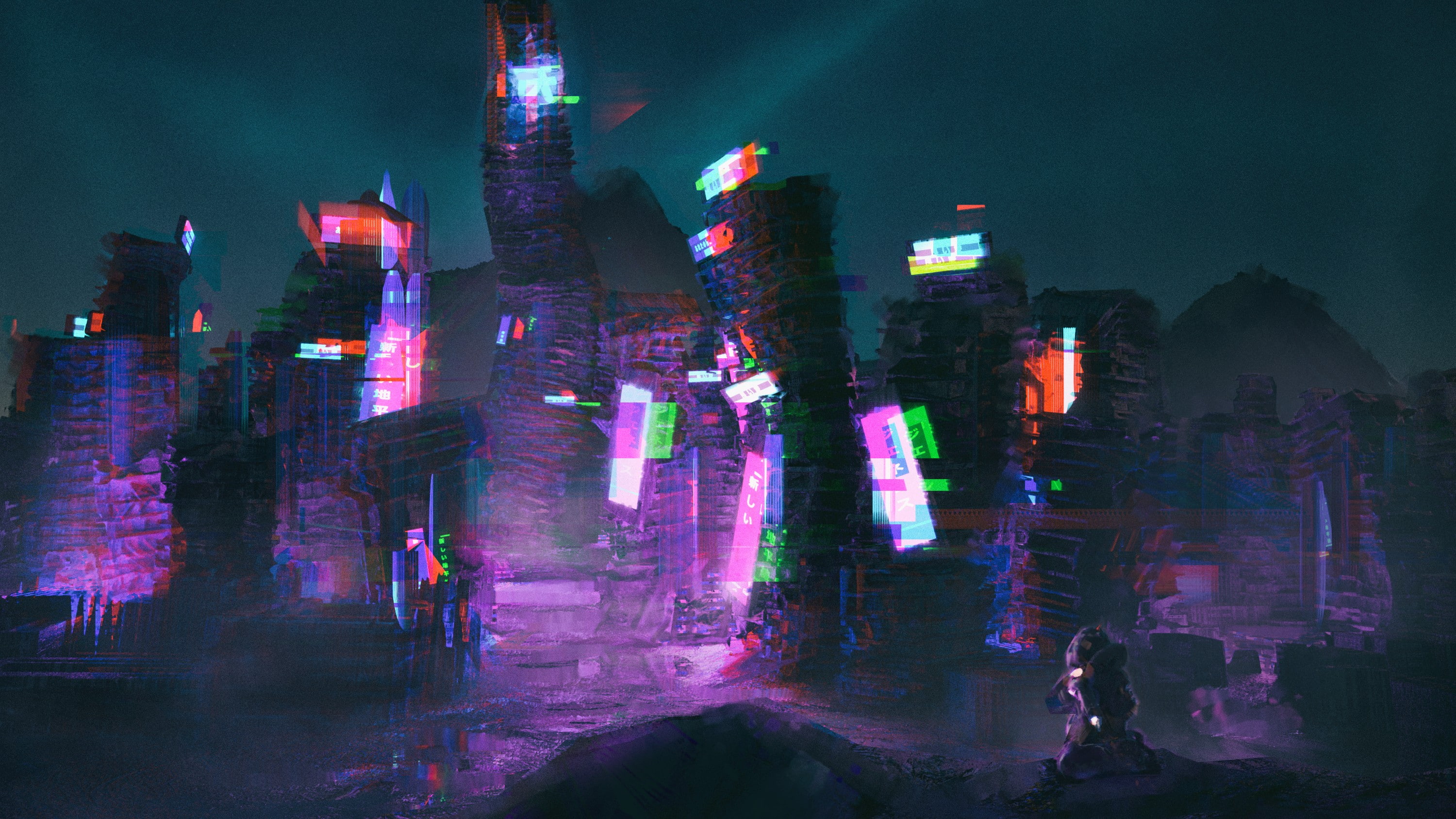 2K, Ghost in the Shell: ARISE, ruins, robot, Ruin, science fiction, Futuristic, Futuristic City, HD Wallpaper