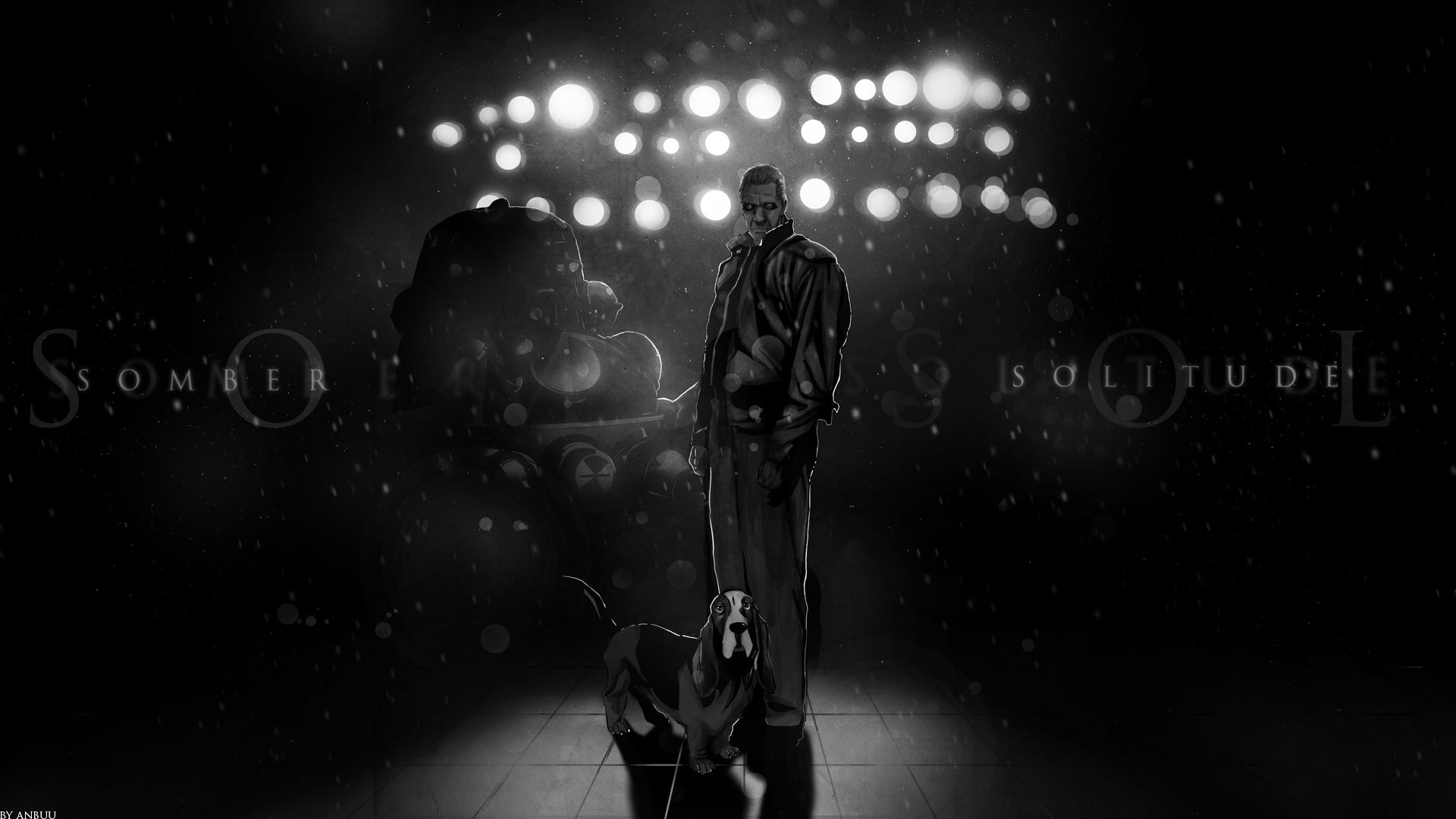 Ghost in the Shell, 1080P, Batou, basset hound, digital art, Tachicoma, HD Wallpaper