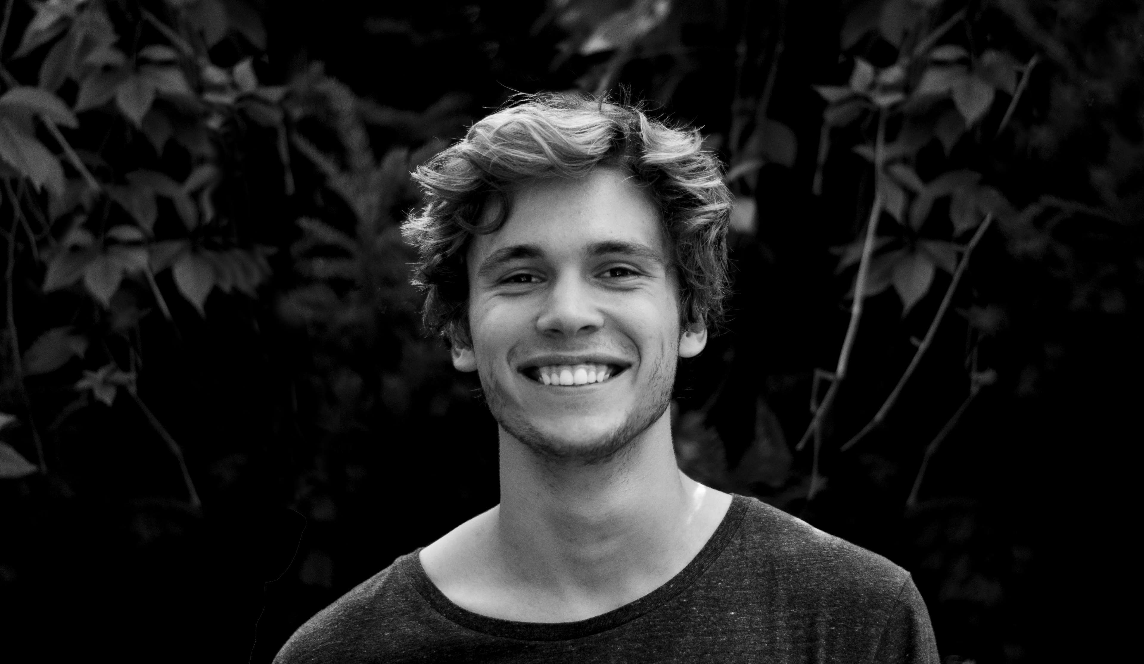 laughing, person, 4K, smile, black and white, portrait, smiling, man, fun, young, happy, HD Wallpaper