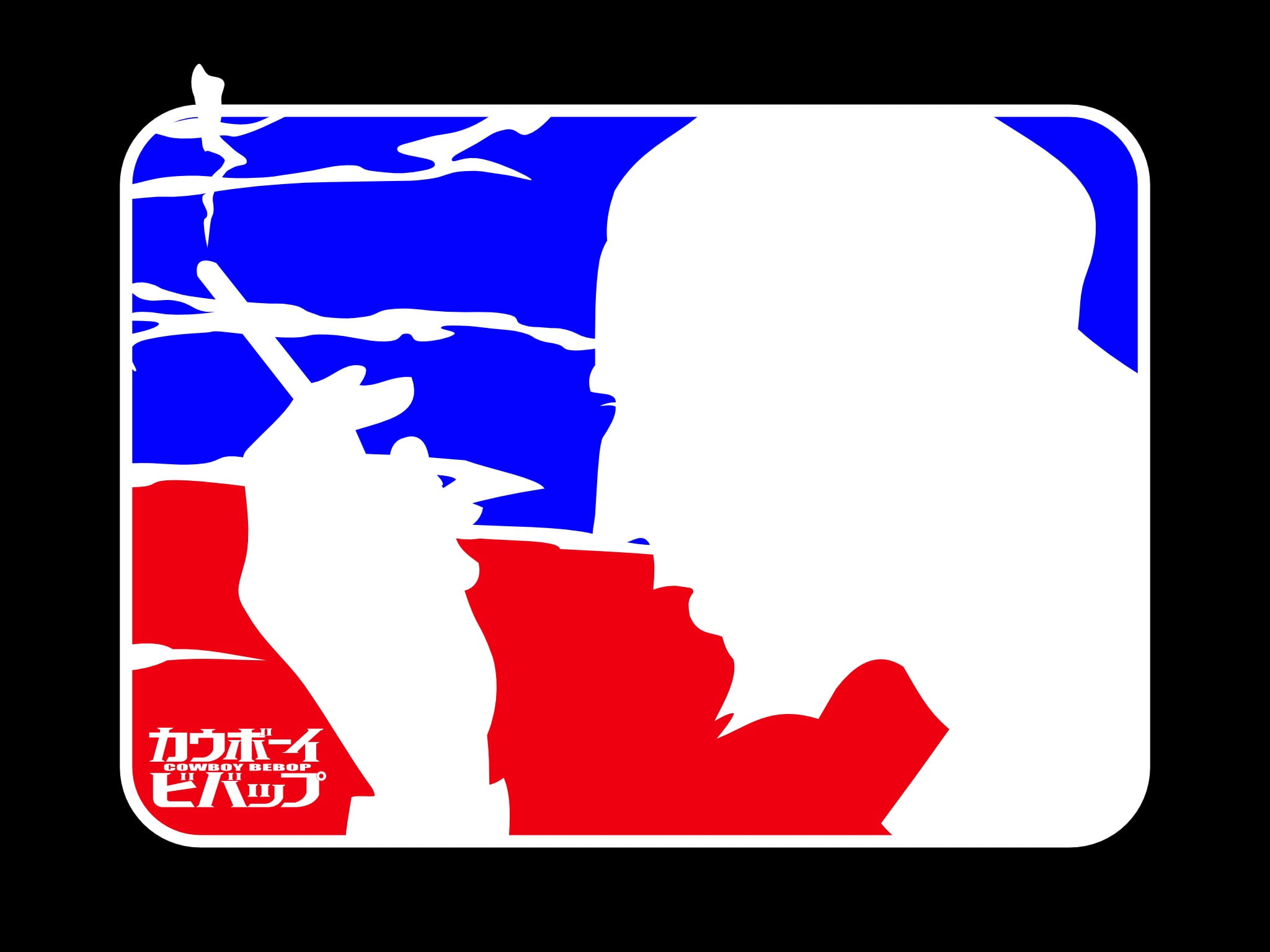 Major League Gaming, logo, patriotism, blue, Jet Black, black background, no people, red, nature, cigarettes, Spike Spiegel, 1080P, Cowboy Bebop, communication, HD Wallpaper
