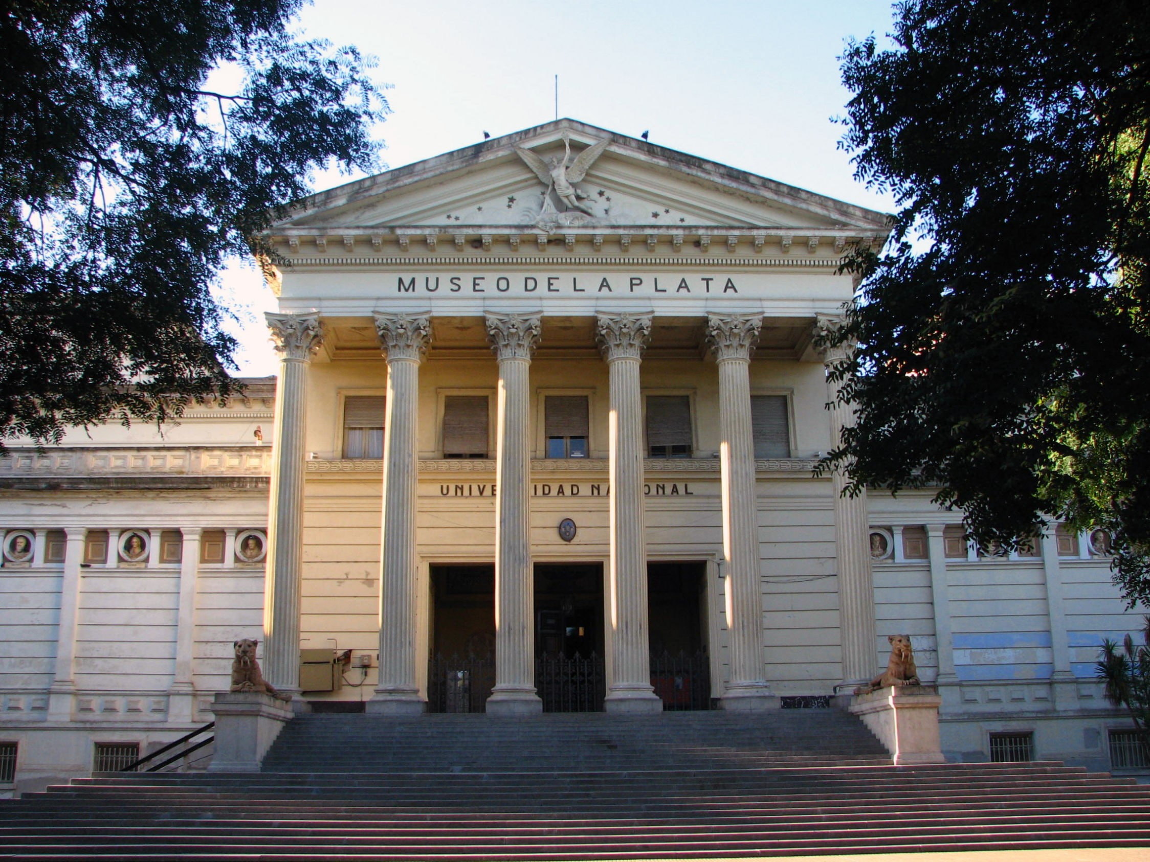 argentina la plata museum, day, history, 1080P, facade, built structure, colonnade, government, no people, architecture, nature, the past, building exterior, HD Wallpaper