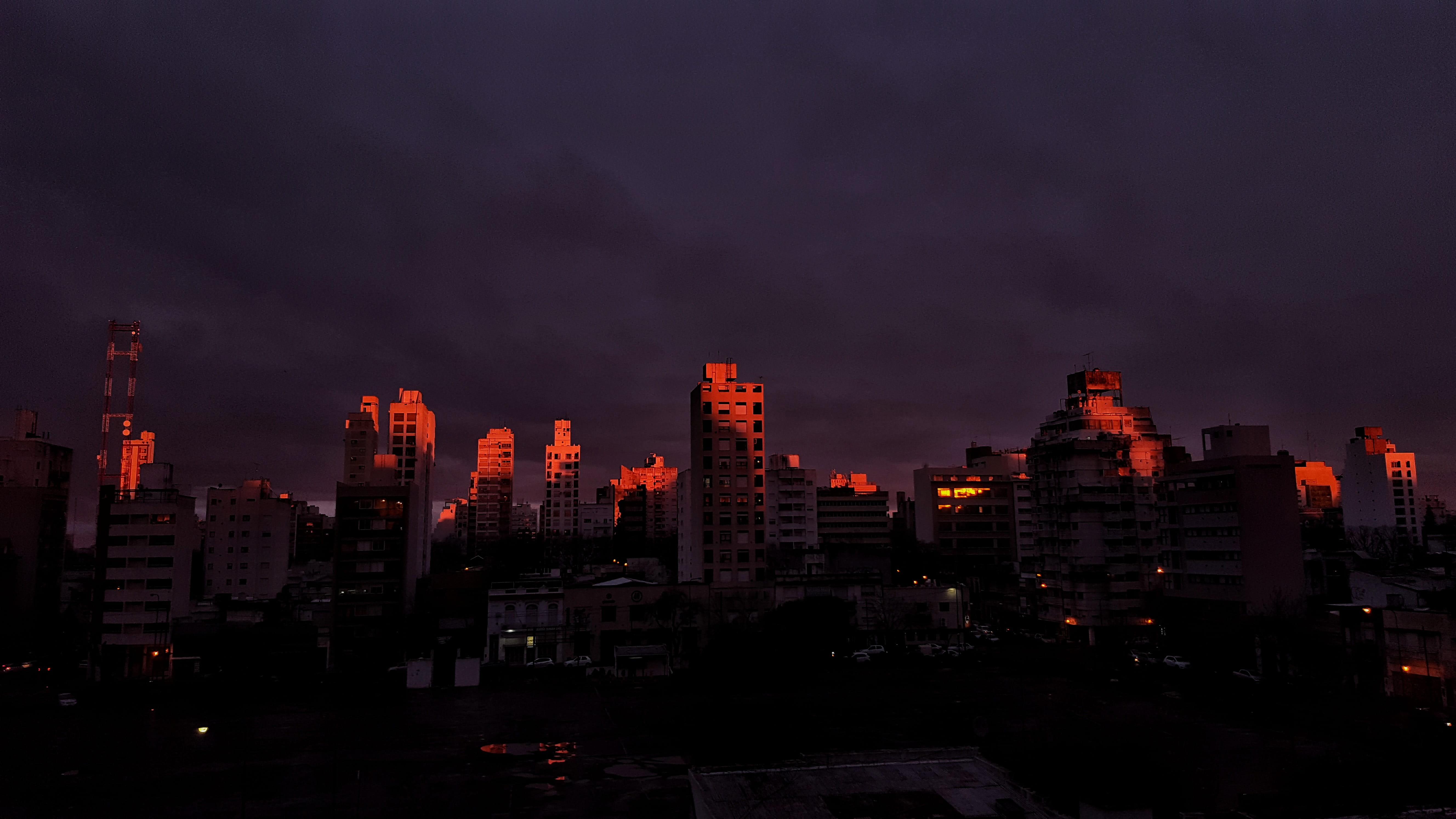 night, sky, nature, 5K, no people, tall - high, built structure, financial district, argentina, illuminated, residential district, architecture, skyscraper, HD Wallpaper