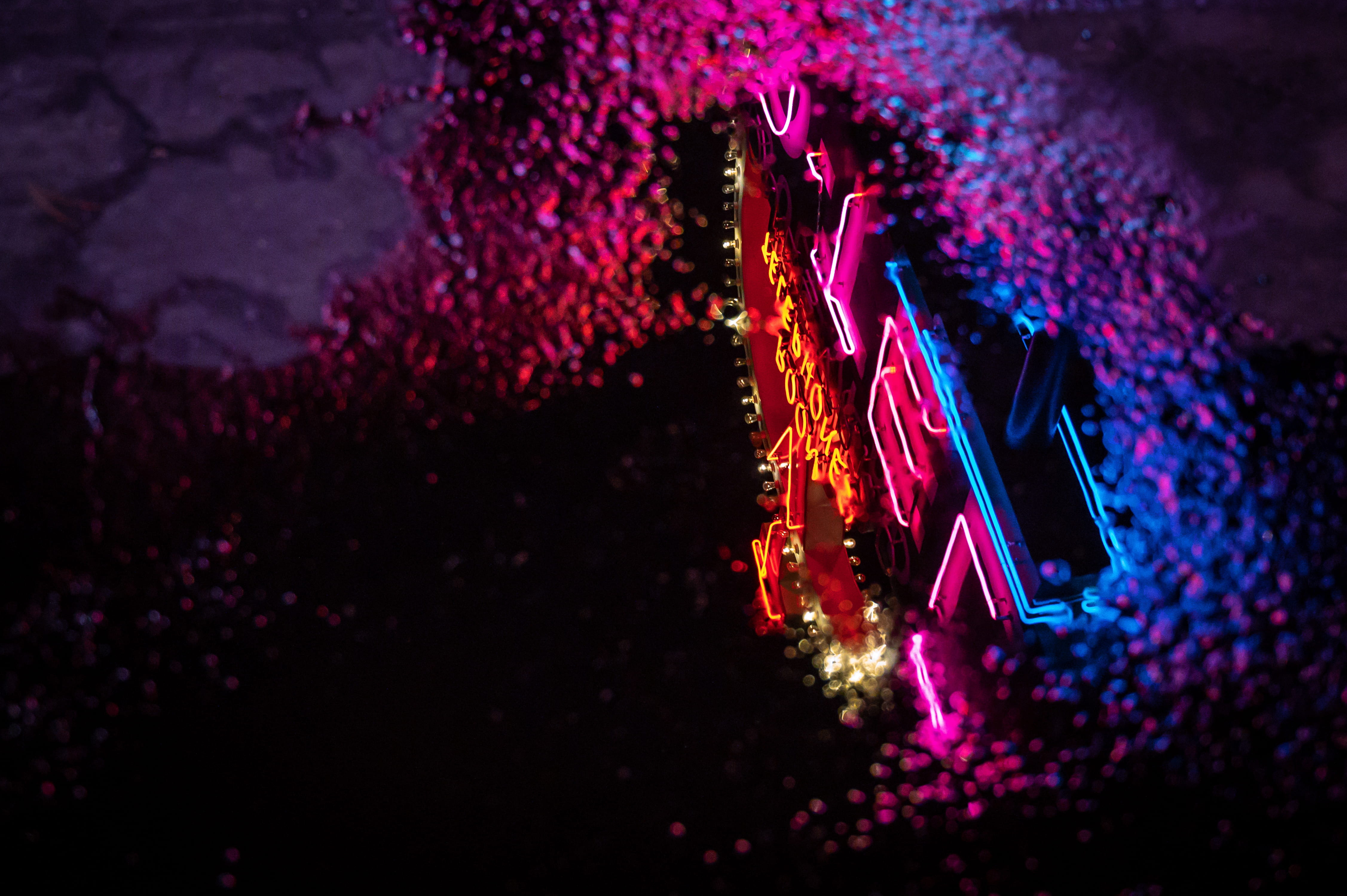 modern, electricity, close-up, decoration, lighting equipment, lights, focus, nightlife, shot, night, multi colored, purple, night time, signalise, outdoors, HD Wallpaper