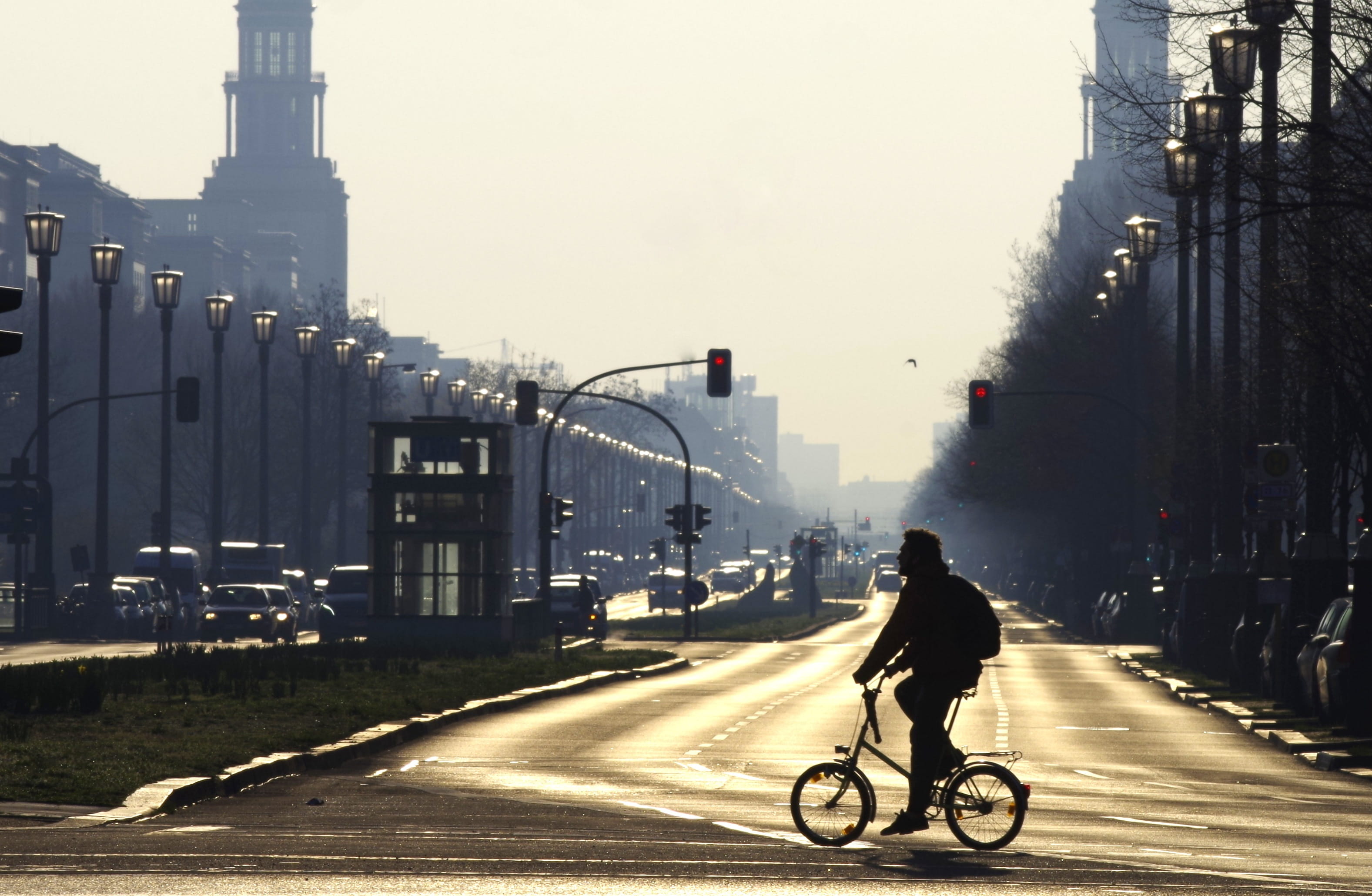 friedrichshain, road, mode of transportation, street, city, transportation, riding, morgenstimmung, ride, avenue, nature, full length, city street, outdoors, HD Wallpaper