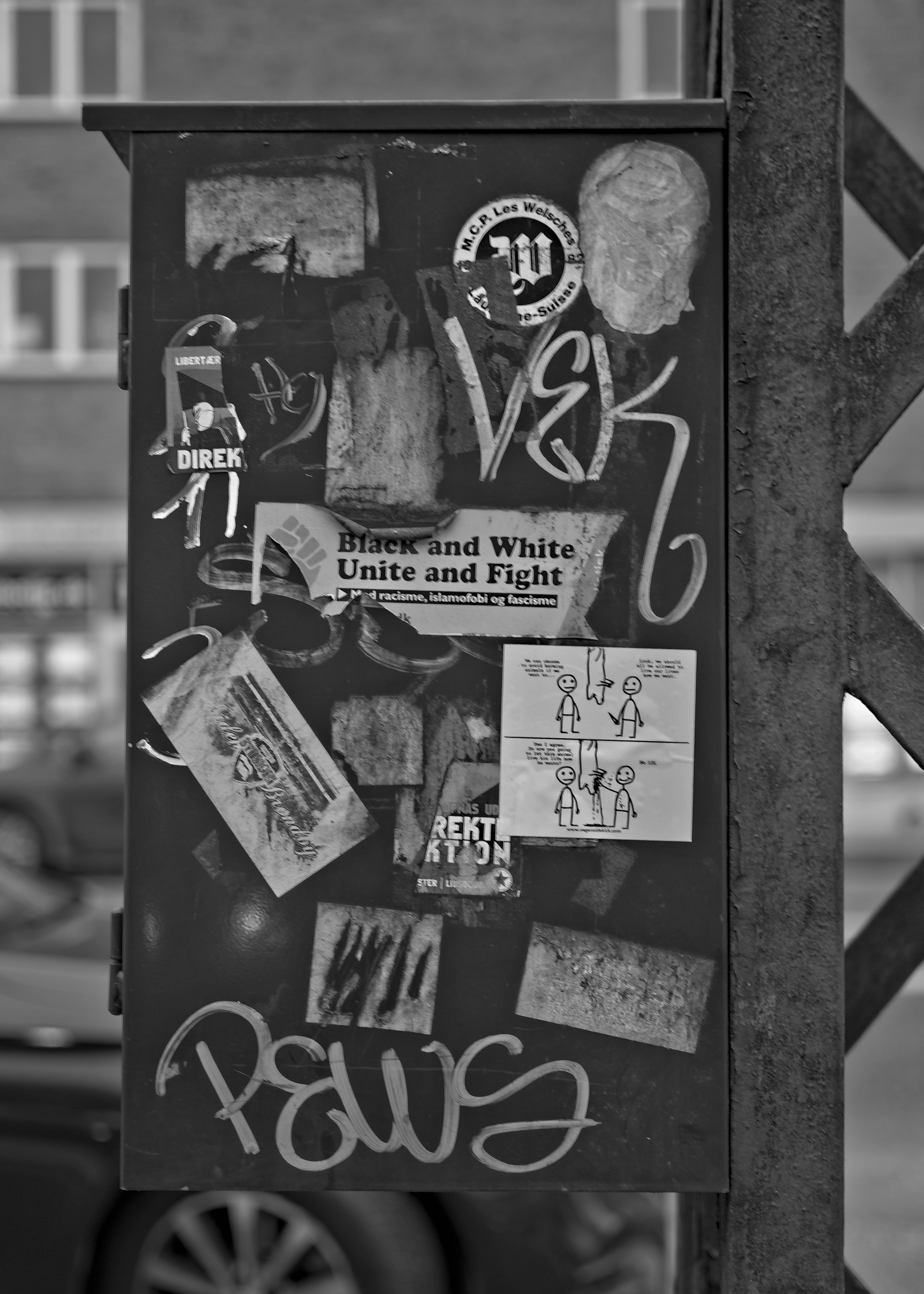 person, day, sticker, label, information, poignant, representation, street photography, stickers, information sign, script, messages, 5K, focus on foreground, Phone HD Wallpaper