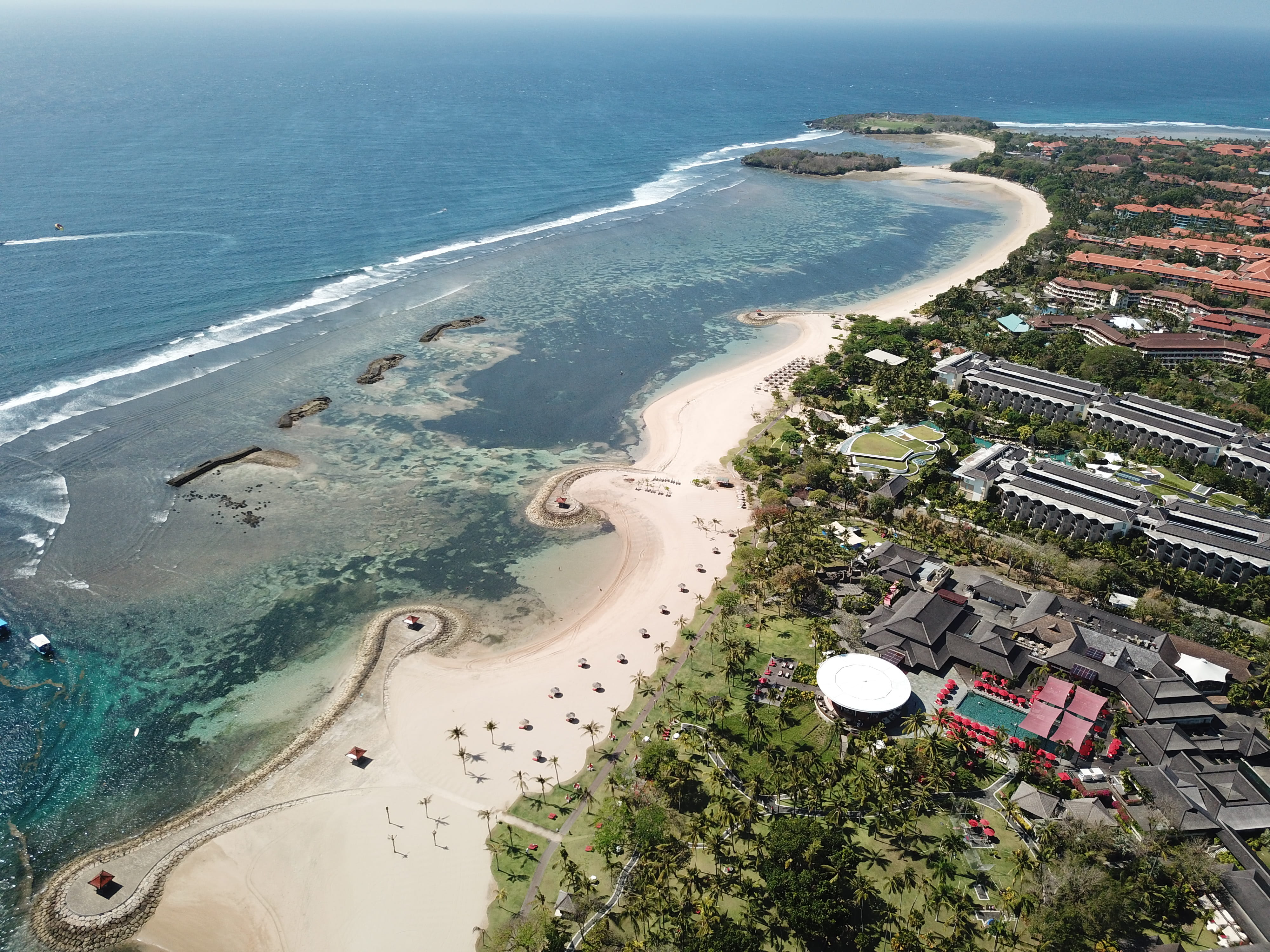 outdoors, aerial view, water, scenics - nature, sea, city, building, travel destinations, indonesia, horizon over water, tree, high angle view, beach, land, HD Wallpaper