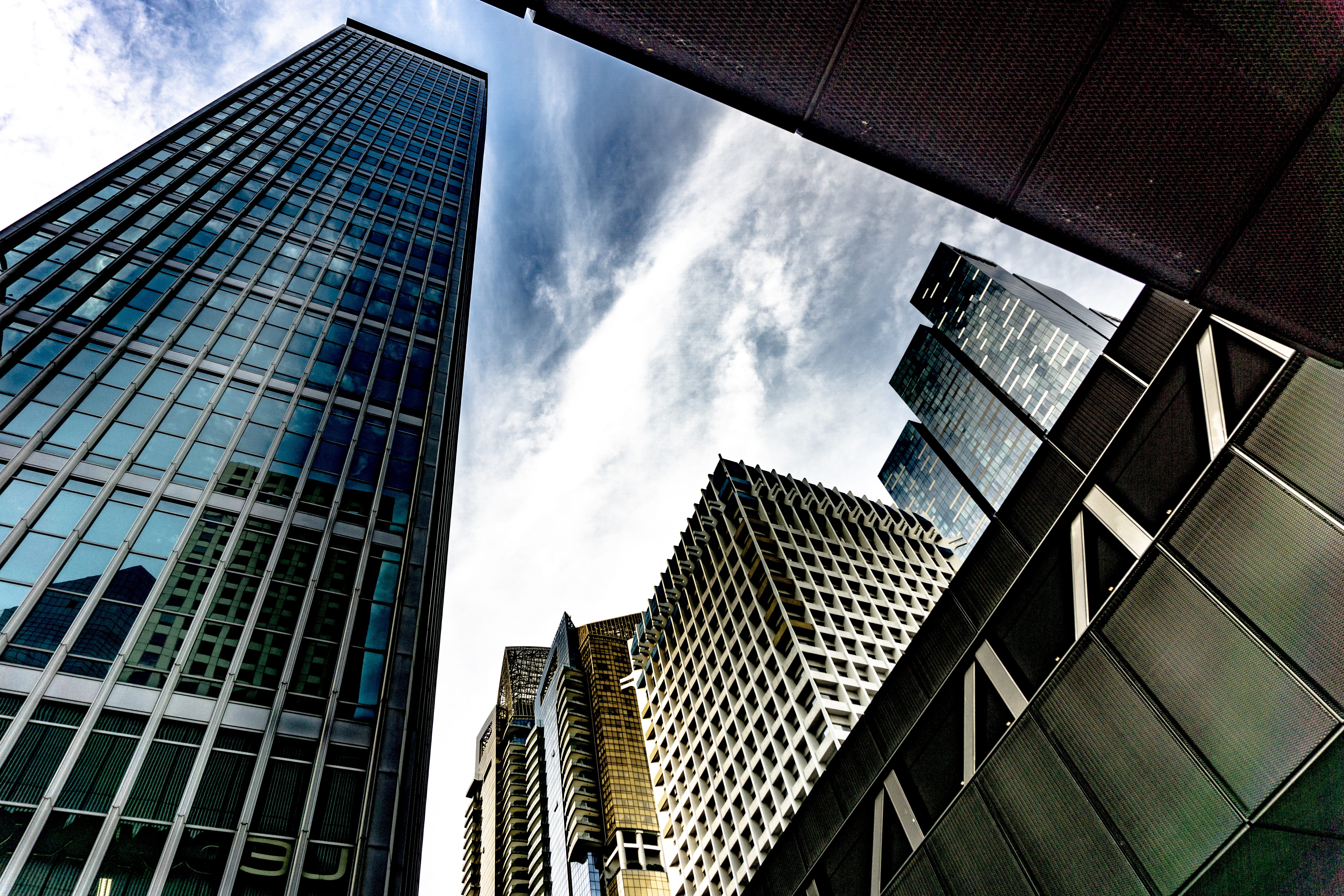 art, outdoors, financial district, handrail, city, sony, singapore, photography, home decor, nature, tower, sky, no people, cloud - sky, building, HD Wallpaper