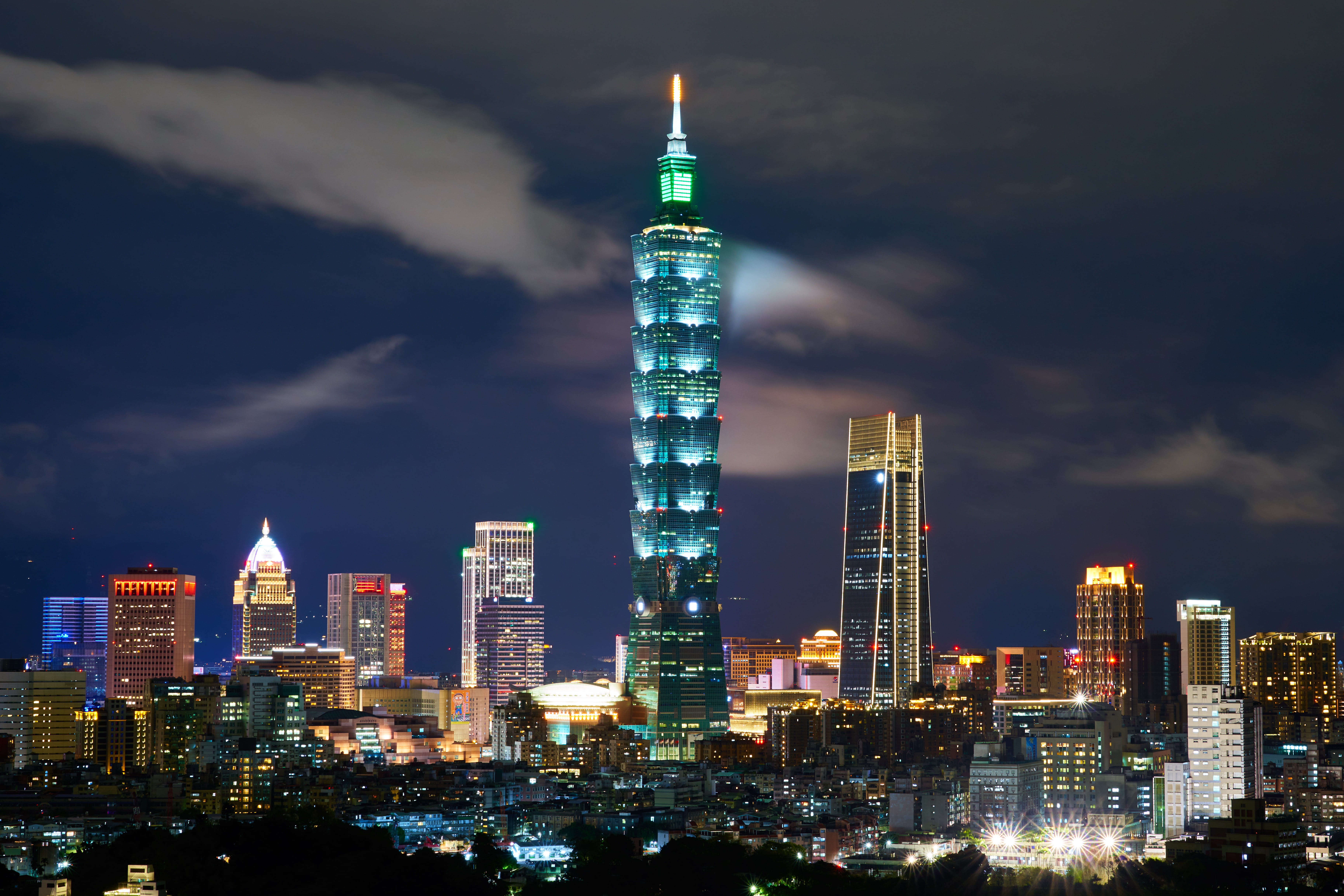 nature, 5K, office buildings, taipei xinyi district, office, tower, architecture, outdoors, concrete, travel destinations, landscape, town, no people, HD Wallpaper