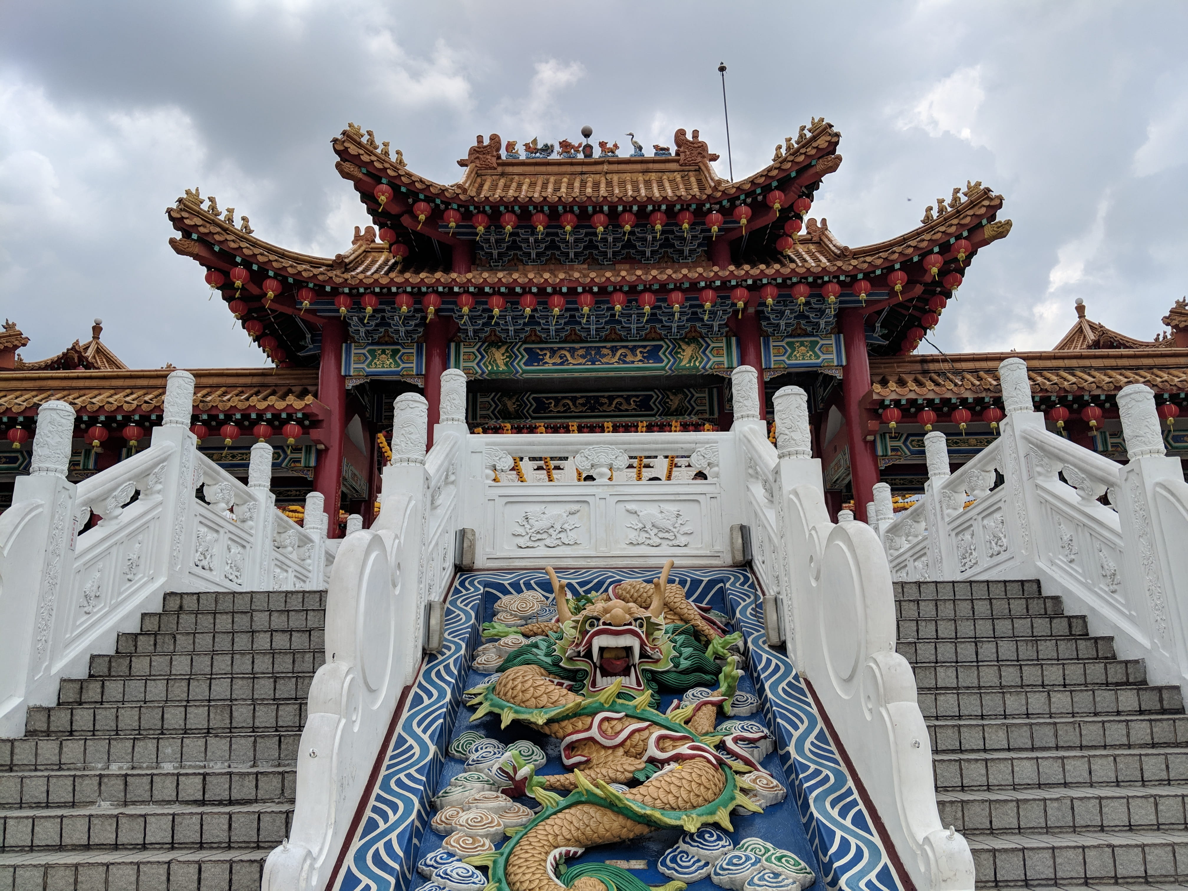 metropolis, city, tower, building, worship, pillar, outdoors, housing, architecture, cloud - sky, no people, building exterior, representation, sky, monastery, HD Wallpaper
