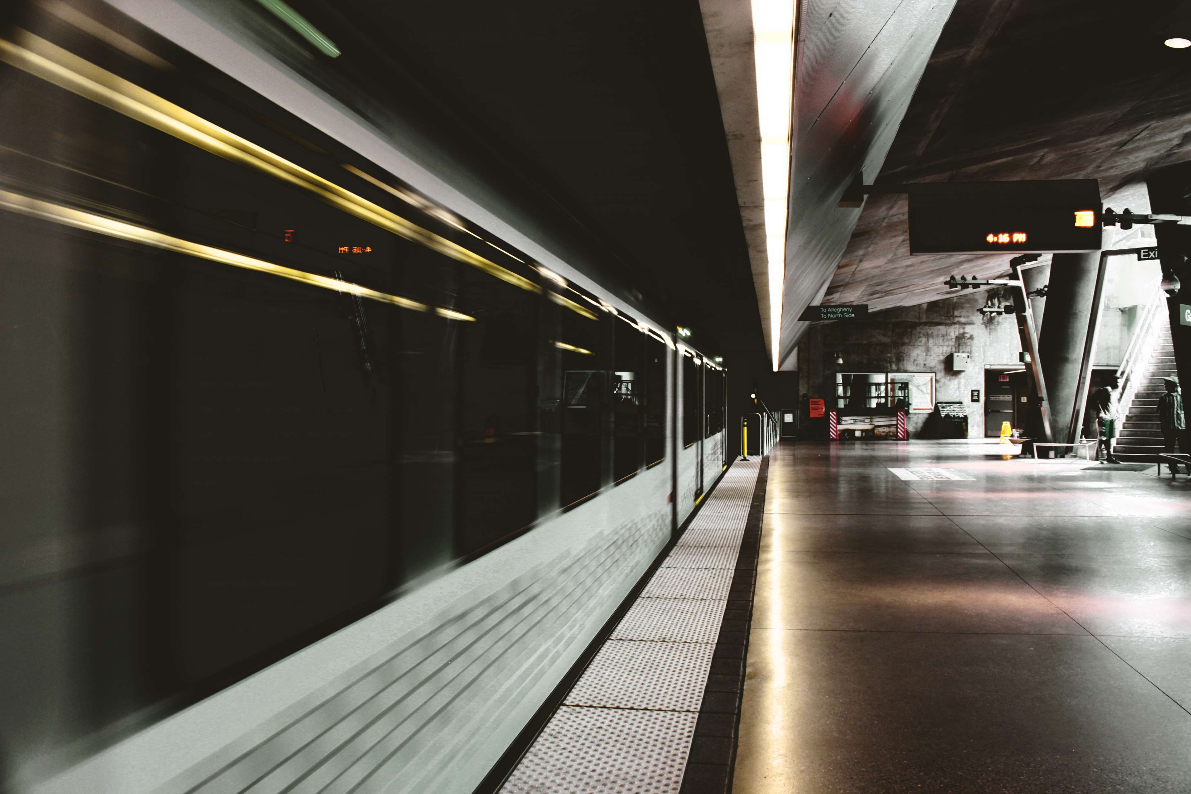 urban, passenger train, street, railroad station platform, lights, railway, architectural column, illuminated, platform, ceiling, built structure, reflection, HD Wallpaper