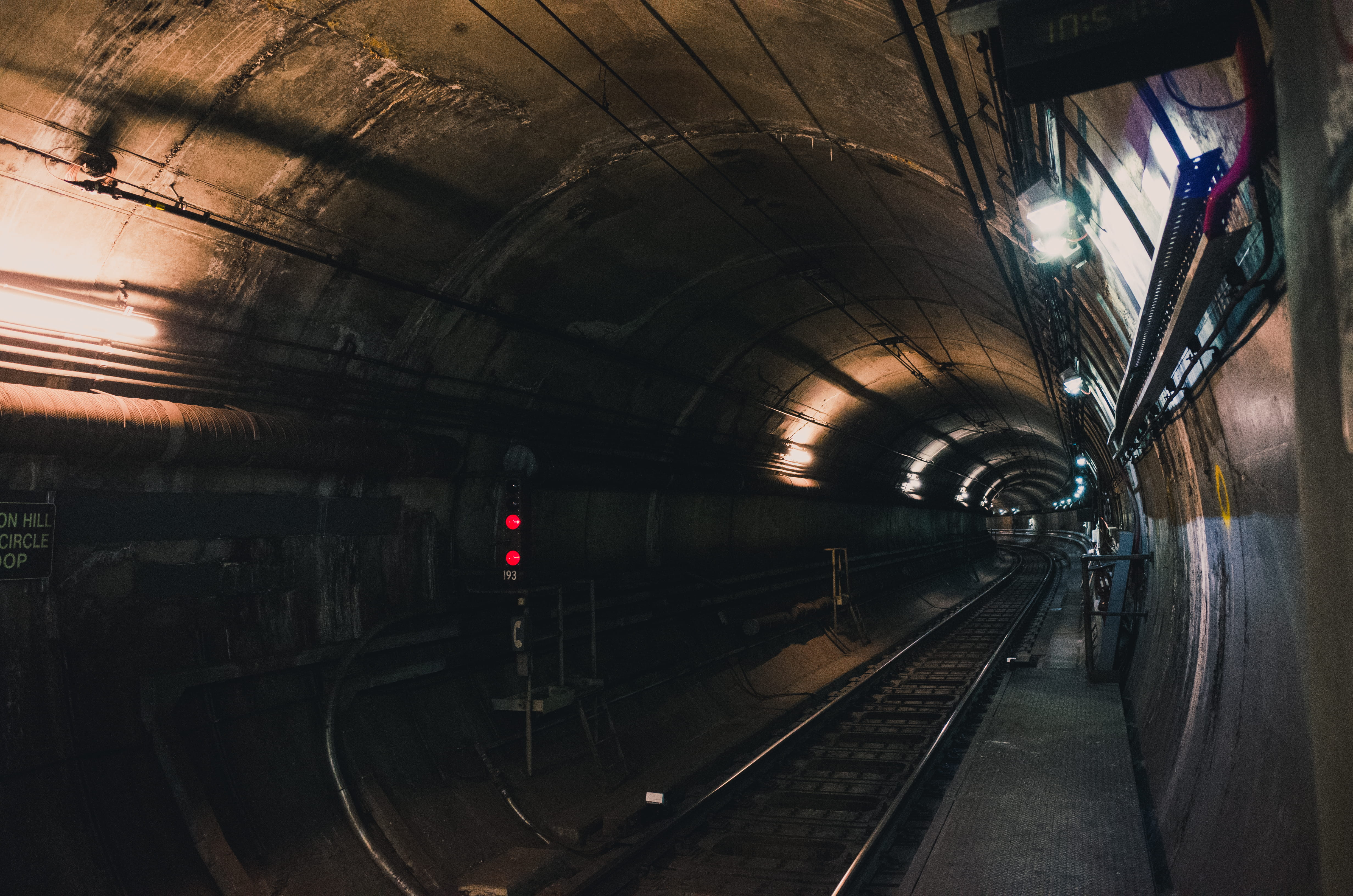 light, underground, passage, travel, black, direction, urban, indoors, subway, ceiling, train tracks, railroad station, architecture, locomotive, railway, HD Wallpaper