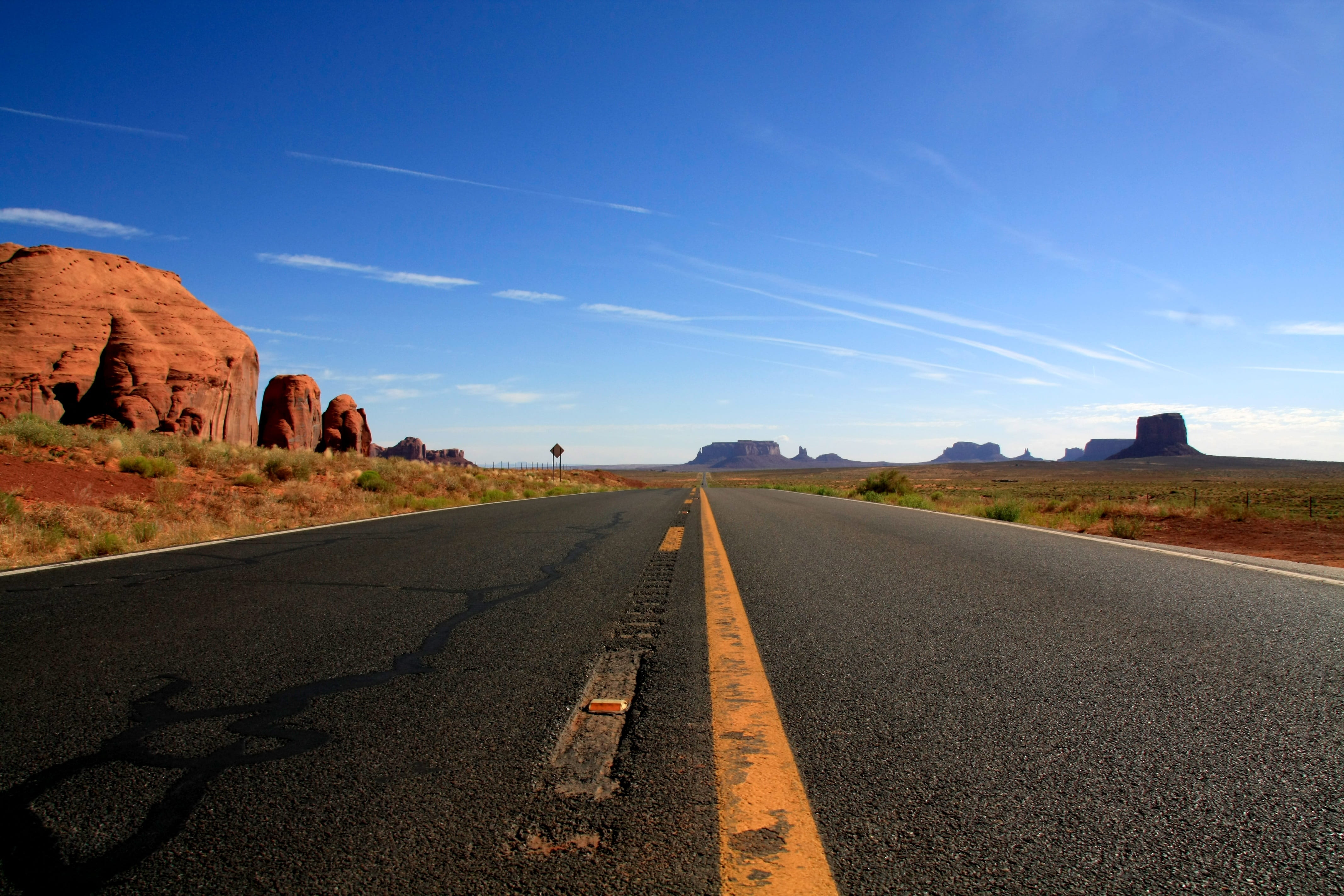 outdoors, rock, diminishing perspective, environment, road trip, dividing line, direction, america, symbol, no people, road, arid climate, nevada, scenics - nature, HD Wallpaper