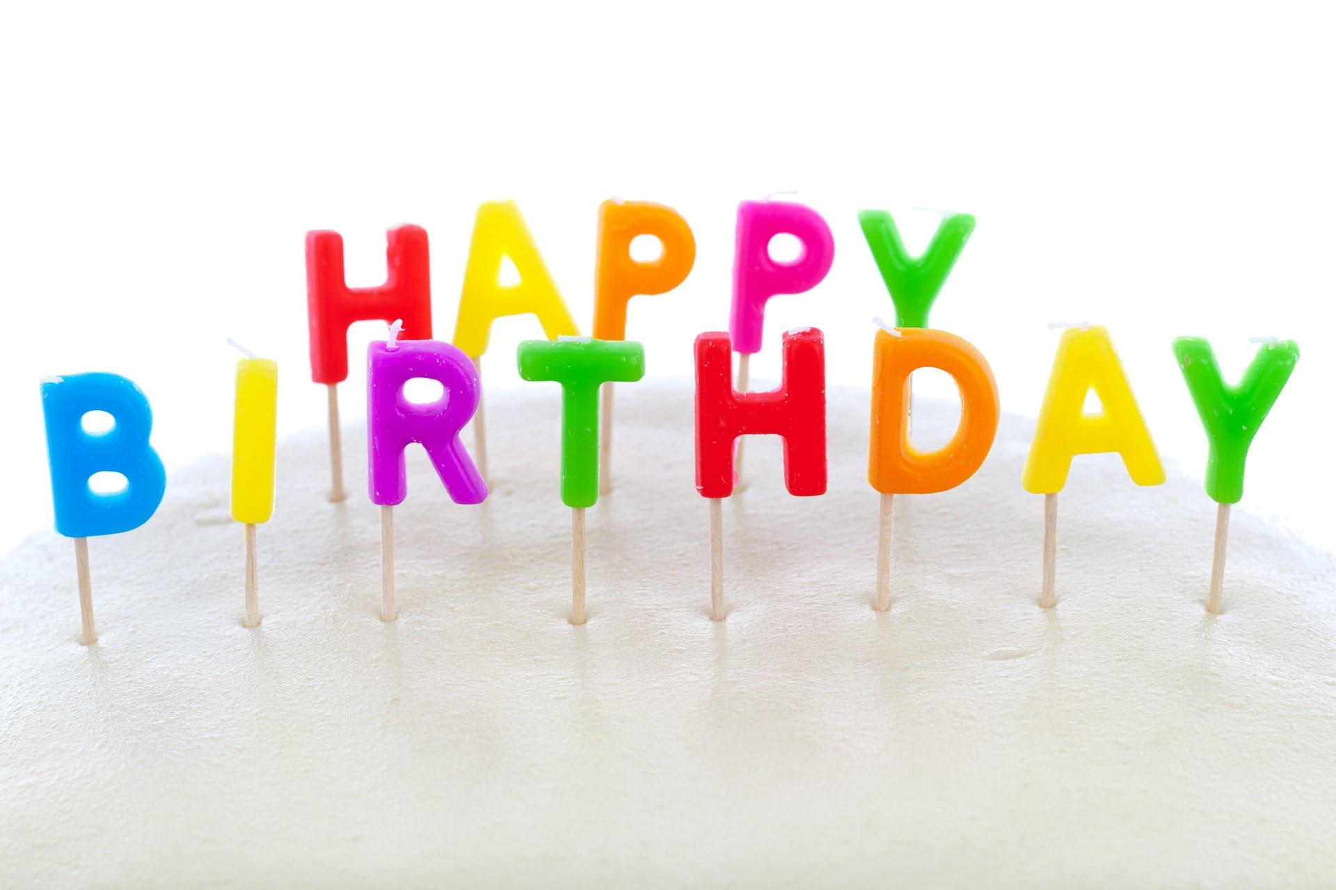 lettering, celebration, dessert, birthday, 1080P, capital letter, happy, yellow, text, education, studio shot, western script, candle, large group of objects, HD Wallpaper