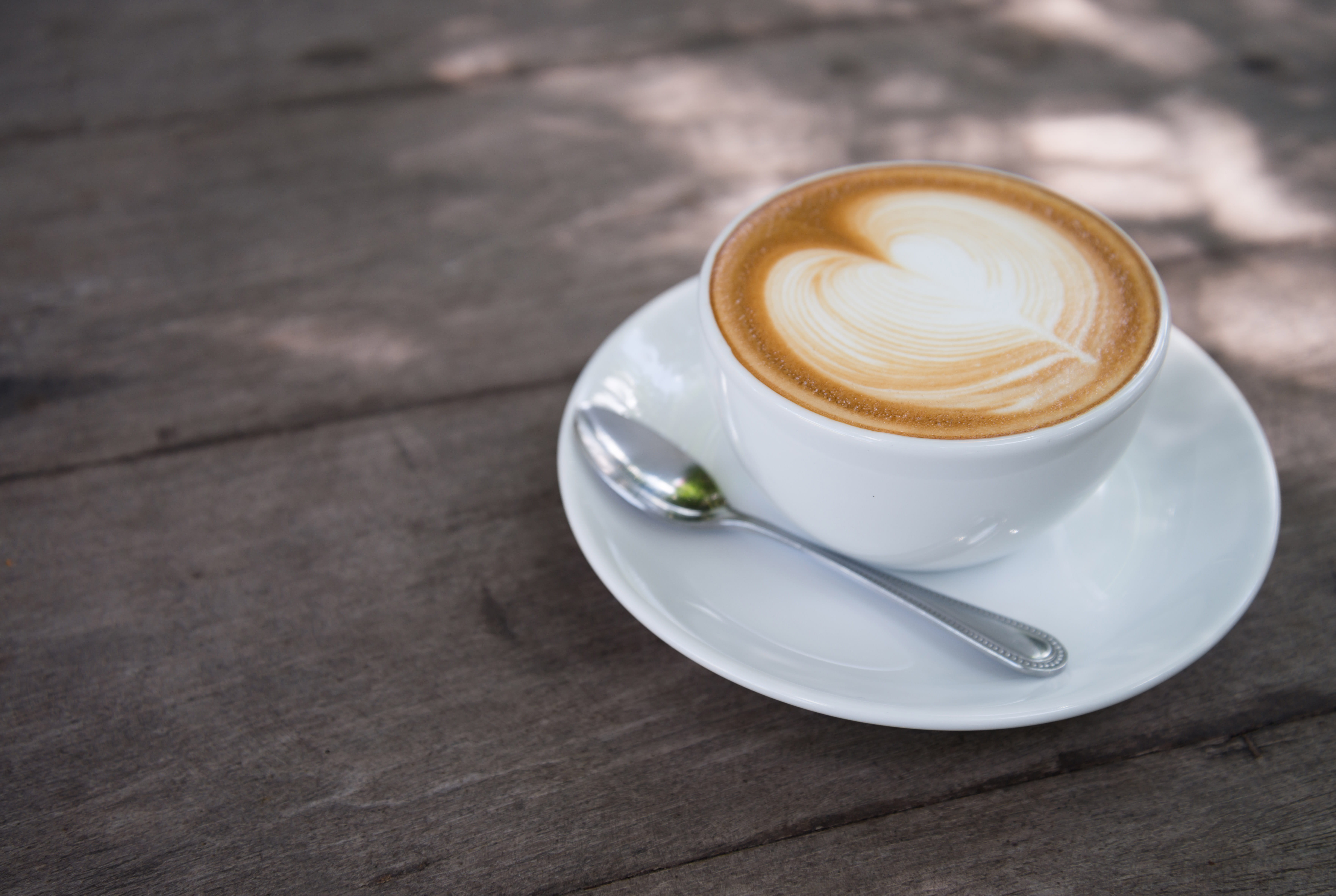 heart, coffee - drink, wood, milk, break, freshness, mug, spoon, still life, espresso, dawn, cup, cream, cocoa, coffee, hot drink, refreshment, hot, coffee cup, HD Wallpaper