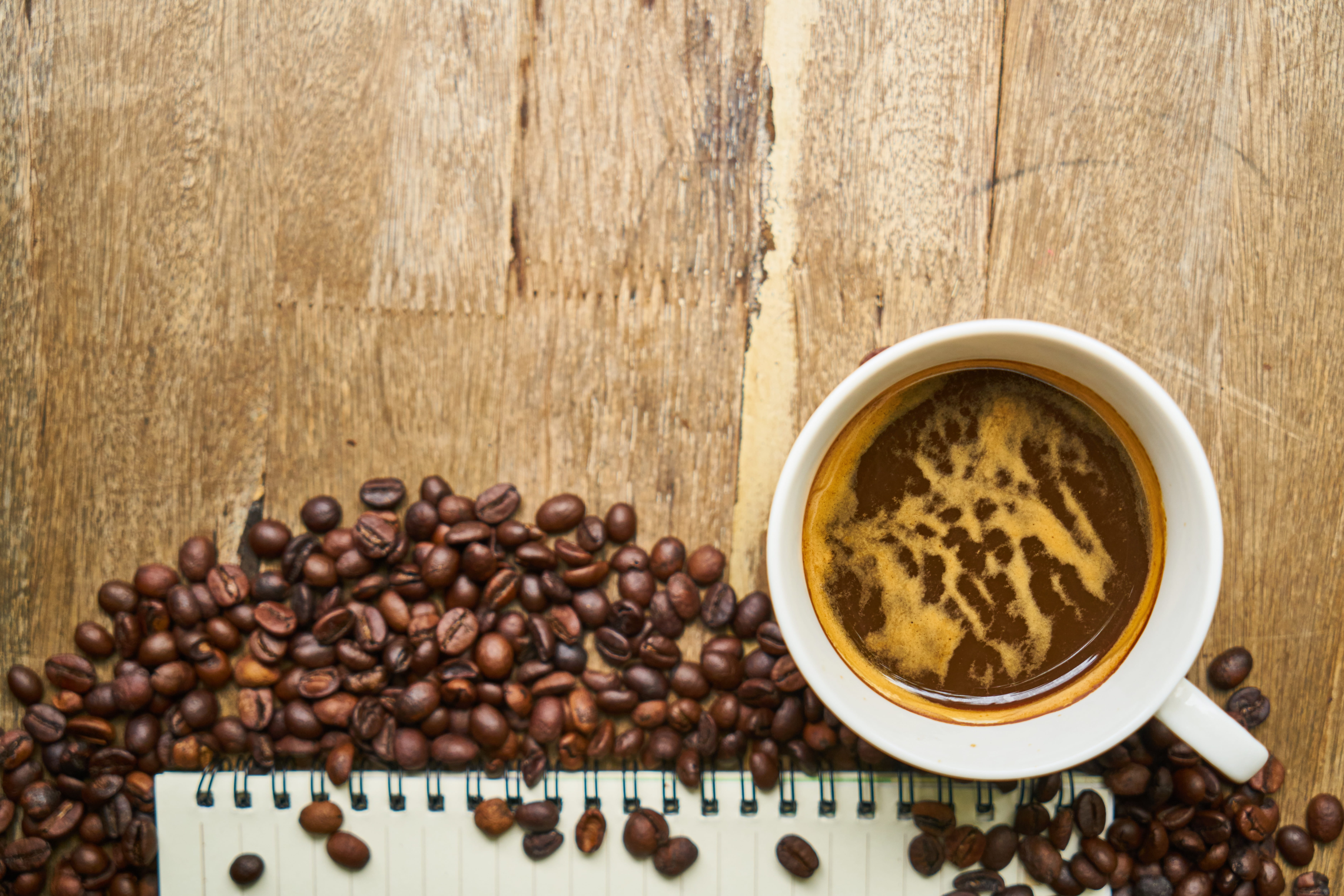 scented, notebook, nutrition, beverage, the work, note, manuscript, read, mug, to write, color image, good morning, background, diet, caffeine, food, healthy eating, HD Wallpaper