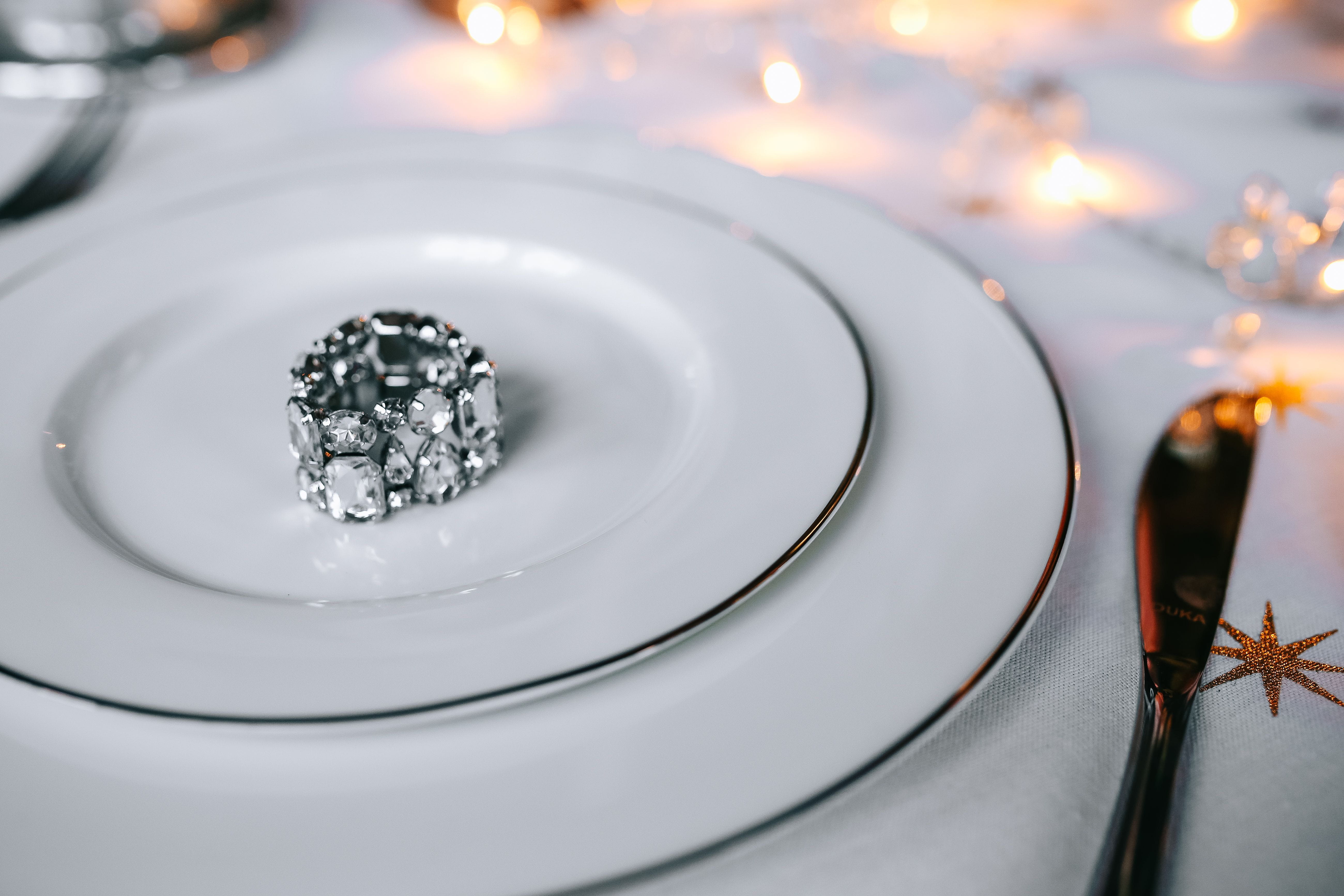 event, precious gem, candle, luxury, day, table, decorations, pink, plate, fire, table set, illuminated, winter, burning, flame, glass - material, no people, HD Wallpaper