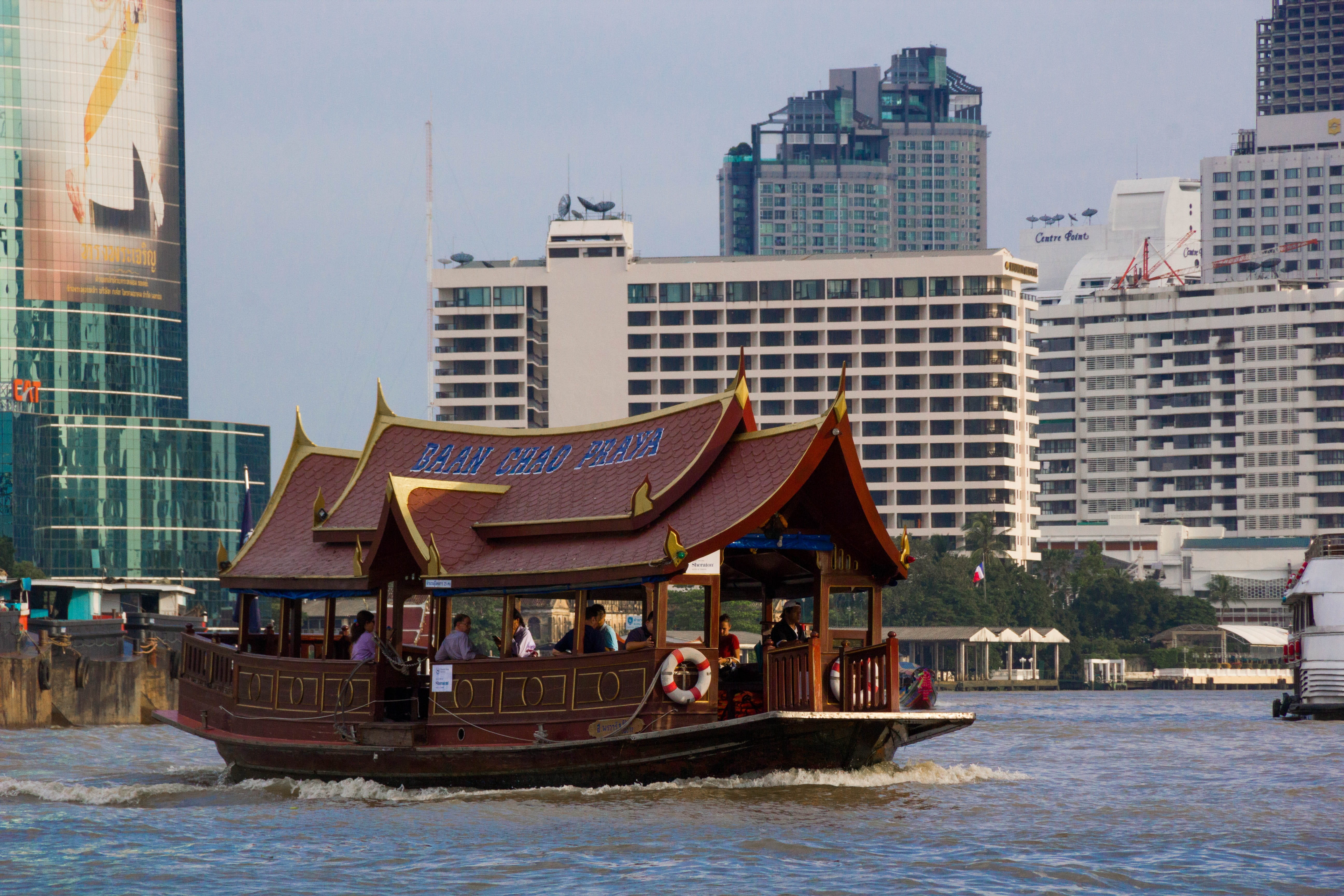 thailand, outdoors, architecture, nautical vessel, group of people, river, 5K, real people, leisure, chao phraya, incidental people, tourism, asia, building, HD Wallpaper