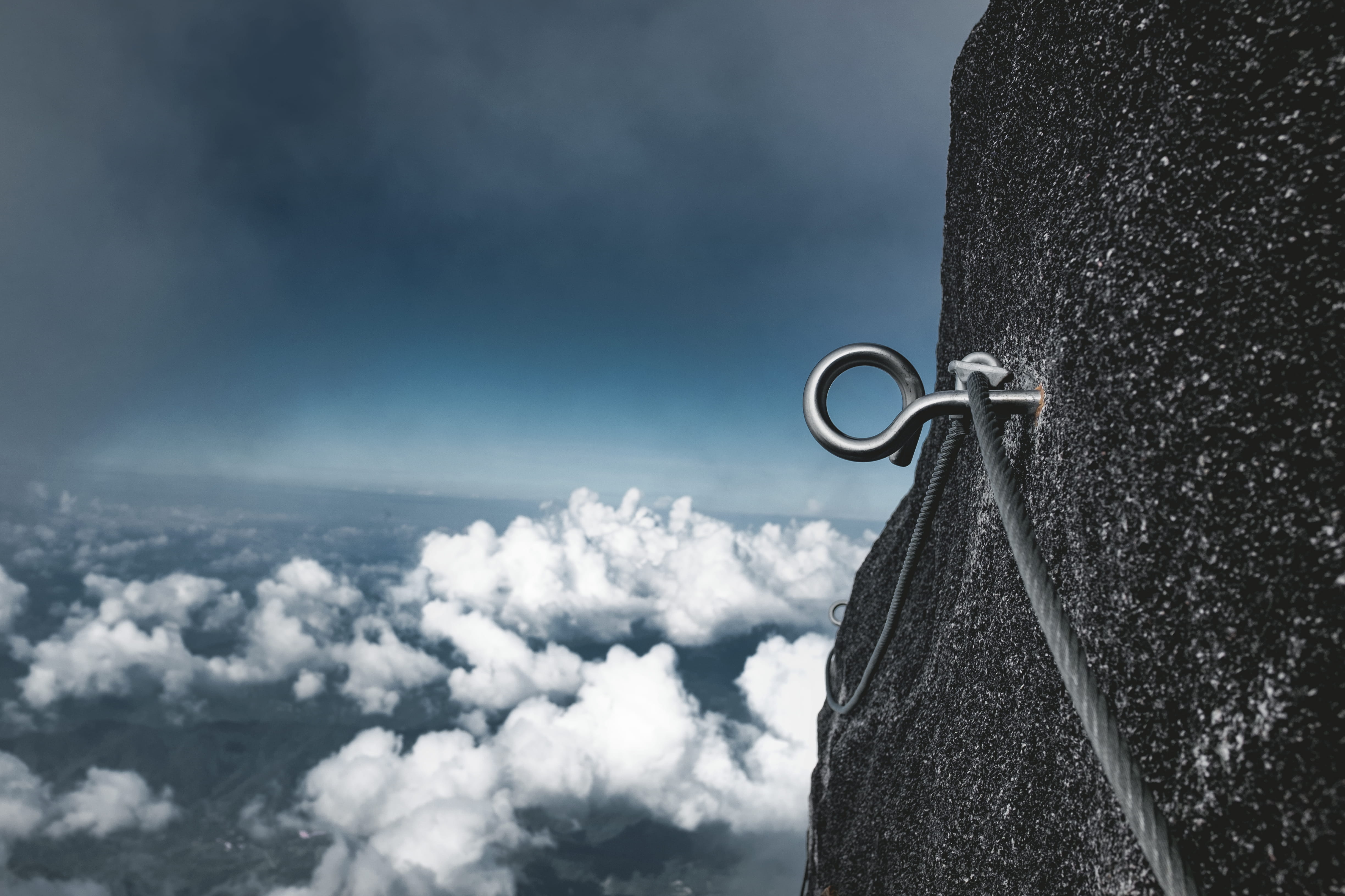 daring, mount kinabalu, ominous, malaysia, security, nature, belief, height, tranquility, heights, close-up, focus on foreground, cloud - sky, outdoors, HD Wallpaper