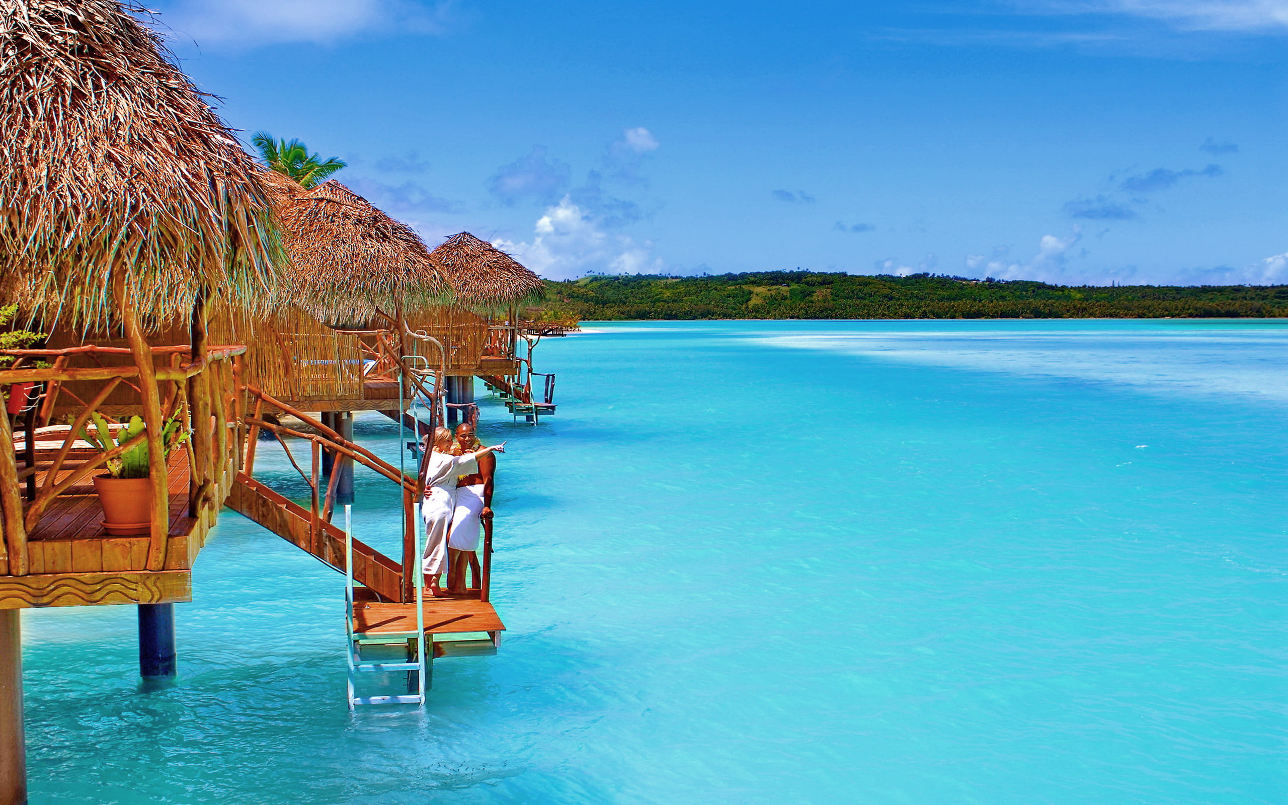 2K, bungalow, beautiful, lagoon, places, couples, desktop, cook, aitutaki, villa, romantic, hd, resort, spa, islands, HD Wallpaper