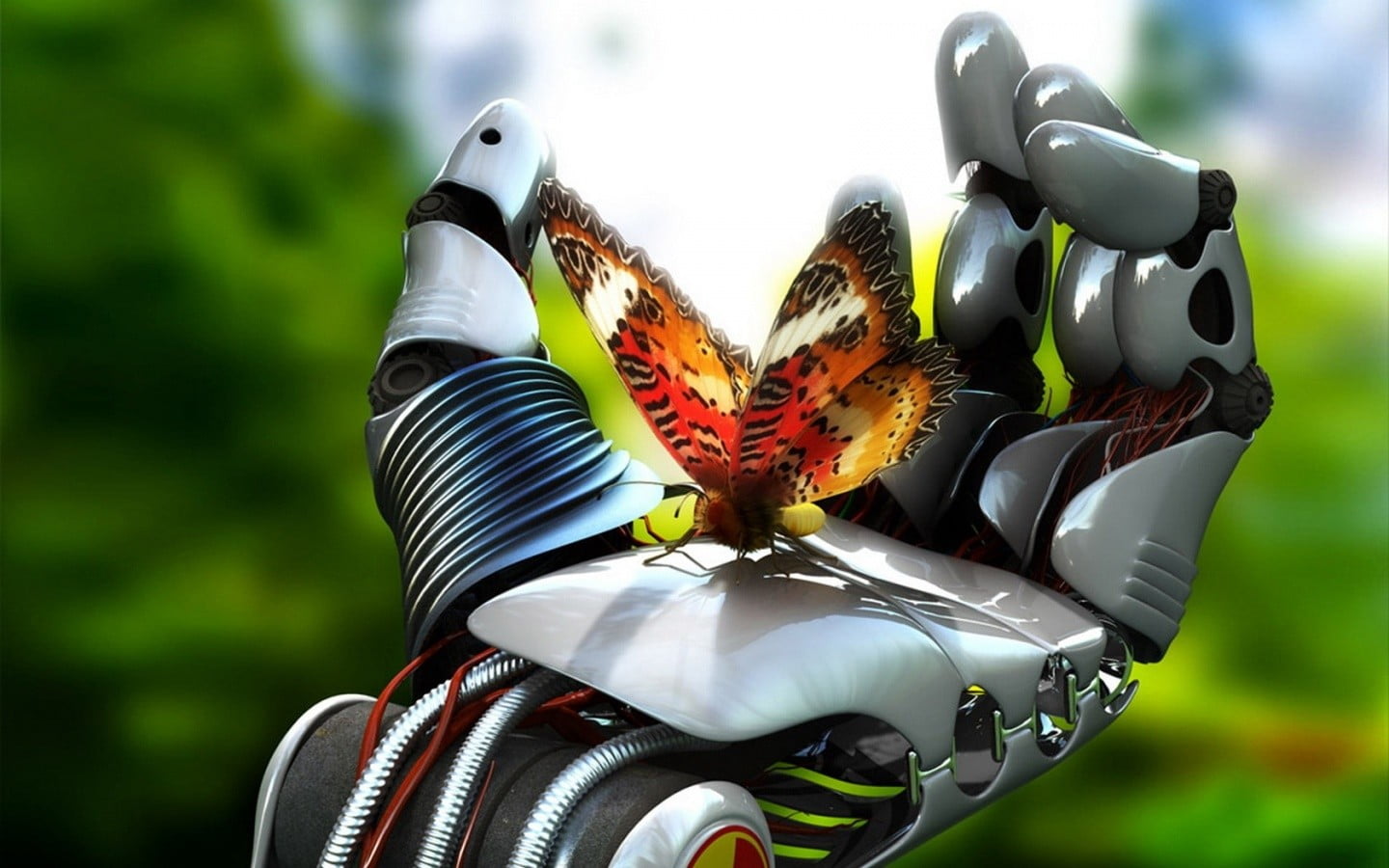 white color, day, 3D, outdoors, animal wildlife, insect, close-up, flower, science fiction, animal representation, plant, animal wing, representation, robot, HD Wallpaper