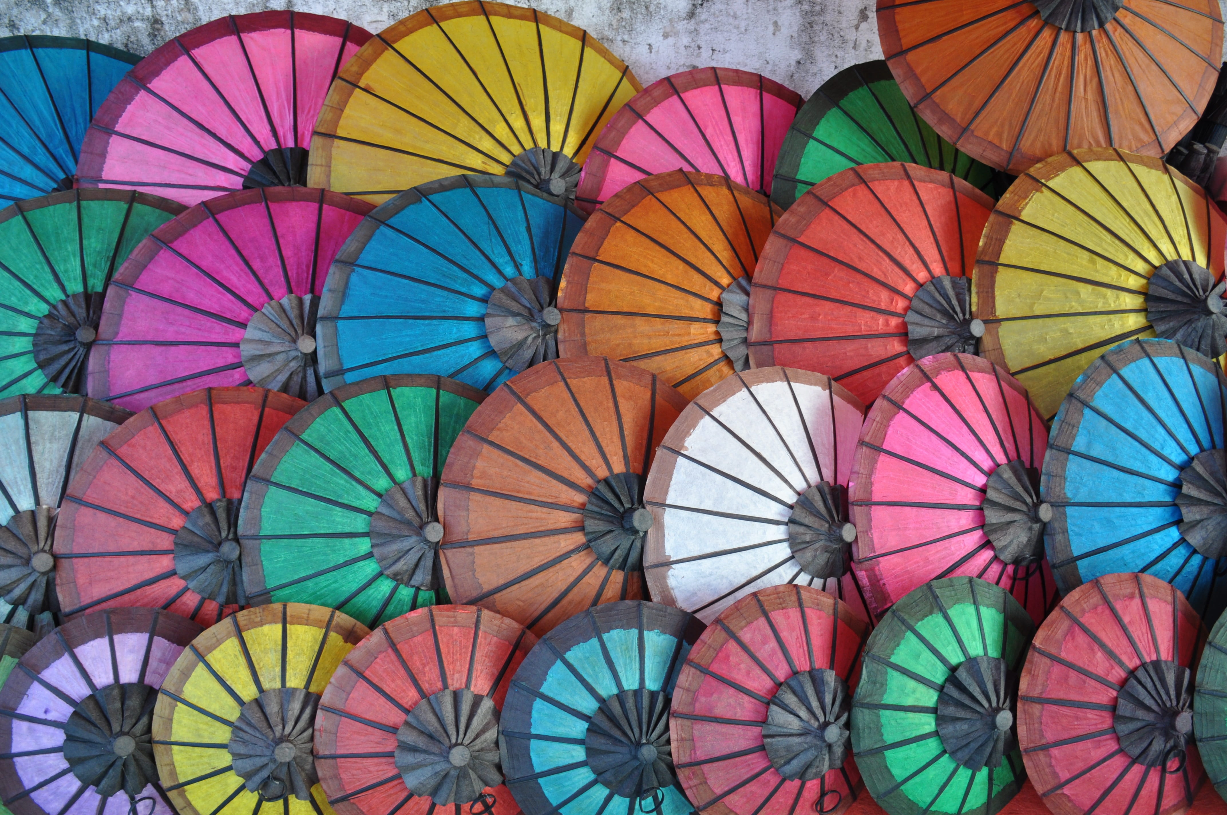 creativity, umbrellas, backgrounds, choice, south-east asia, 4K, retail, ceiling, sale, pattern, art and craft, large group of objects, abundance, collection, HD Wallpaper