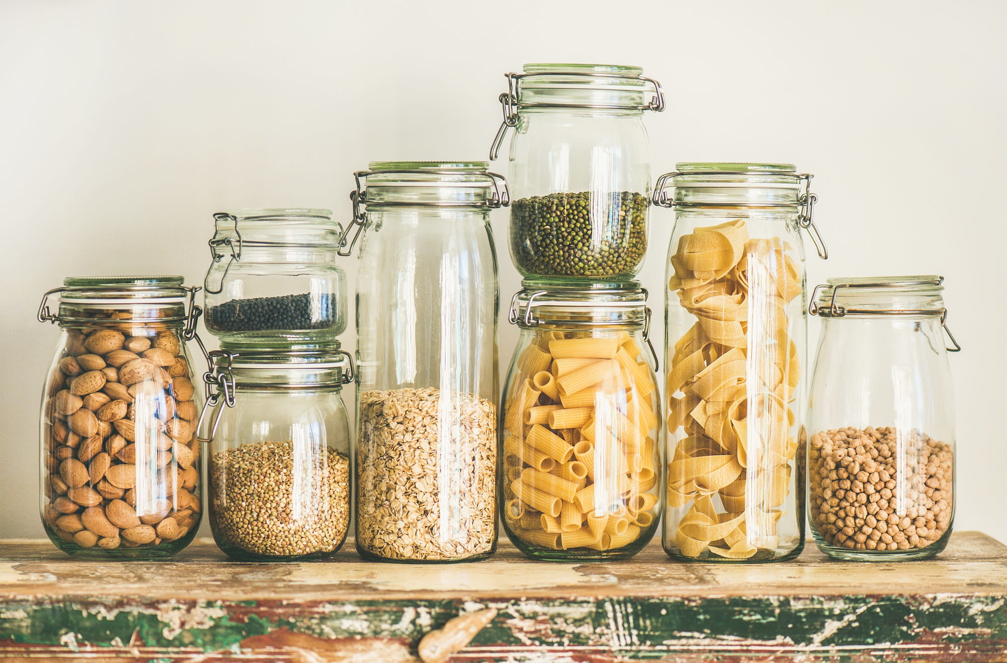 food, container, spice, ingredient, glasses, food and drink, jar, no people, choice, indoors, vegetable, airtight, healthy eating, seed, freshness, noodles, HD Wallpaper
